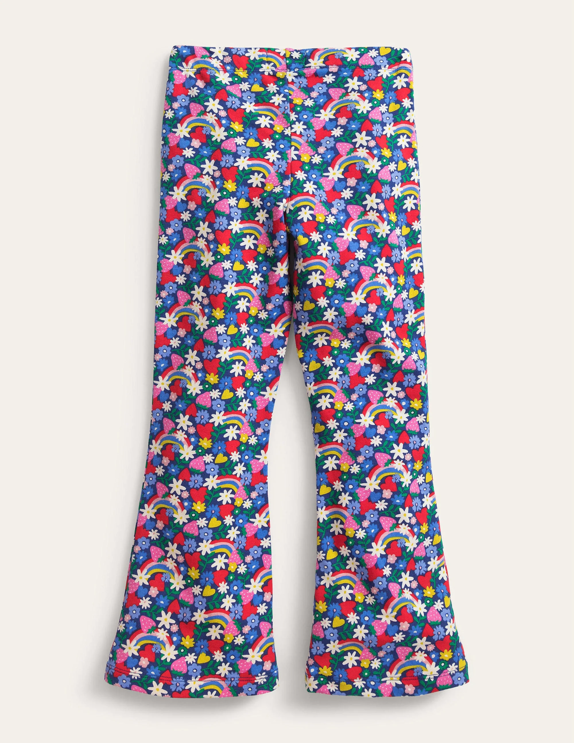 Leggings mit leichtem Schlag und Druck-Bunt, Regenbogenblumen - Image 2