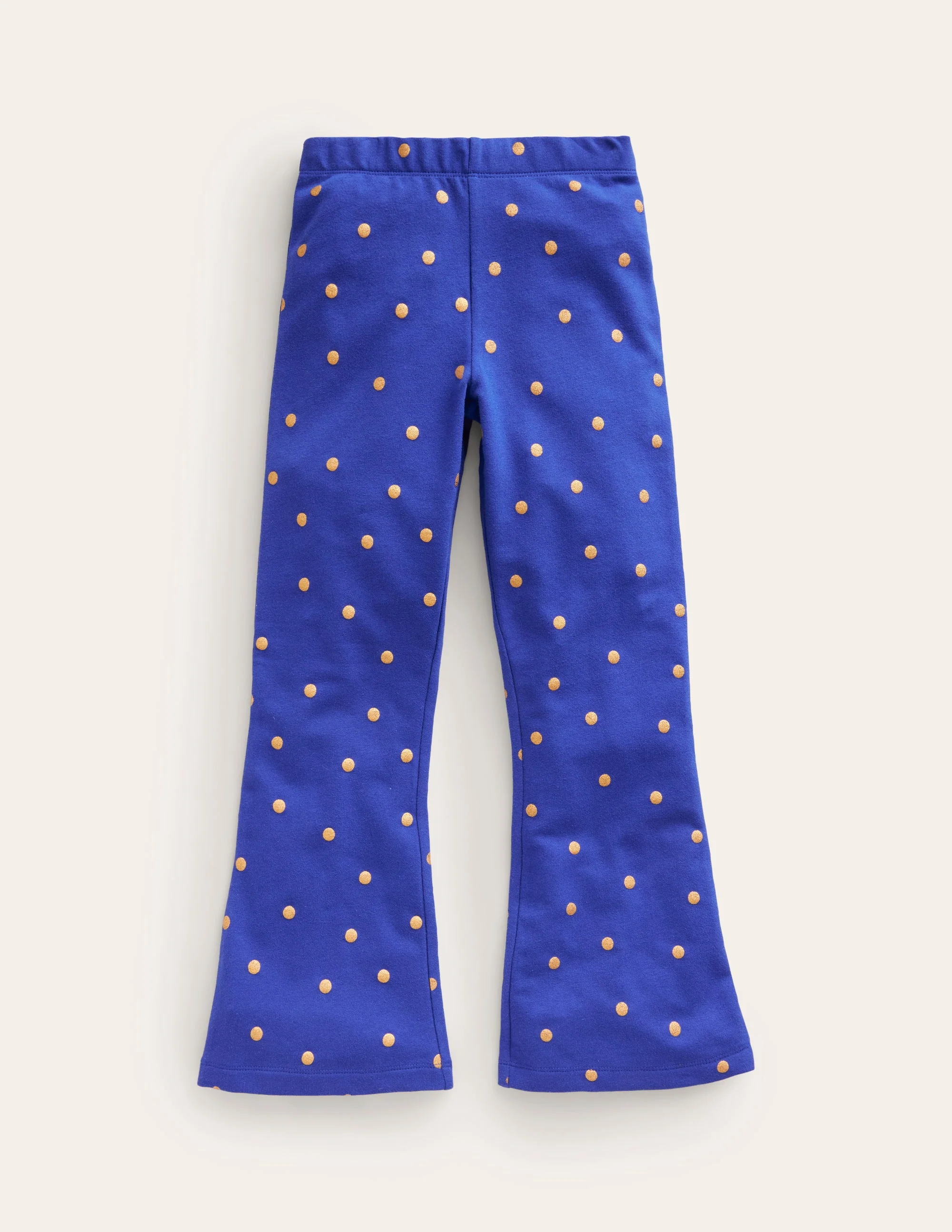 Leggings mit leichtem Schlag und Druck-Marineblau/Gold Gepunktet