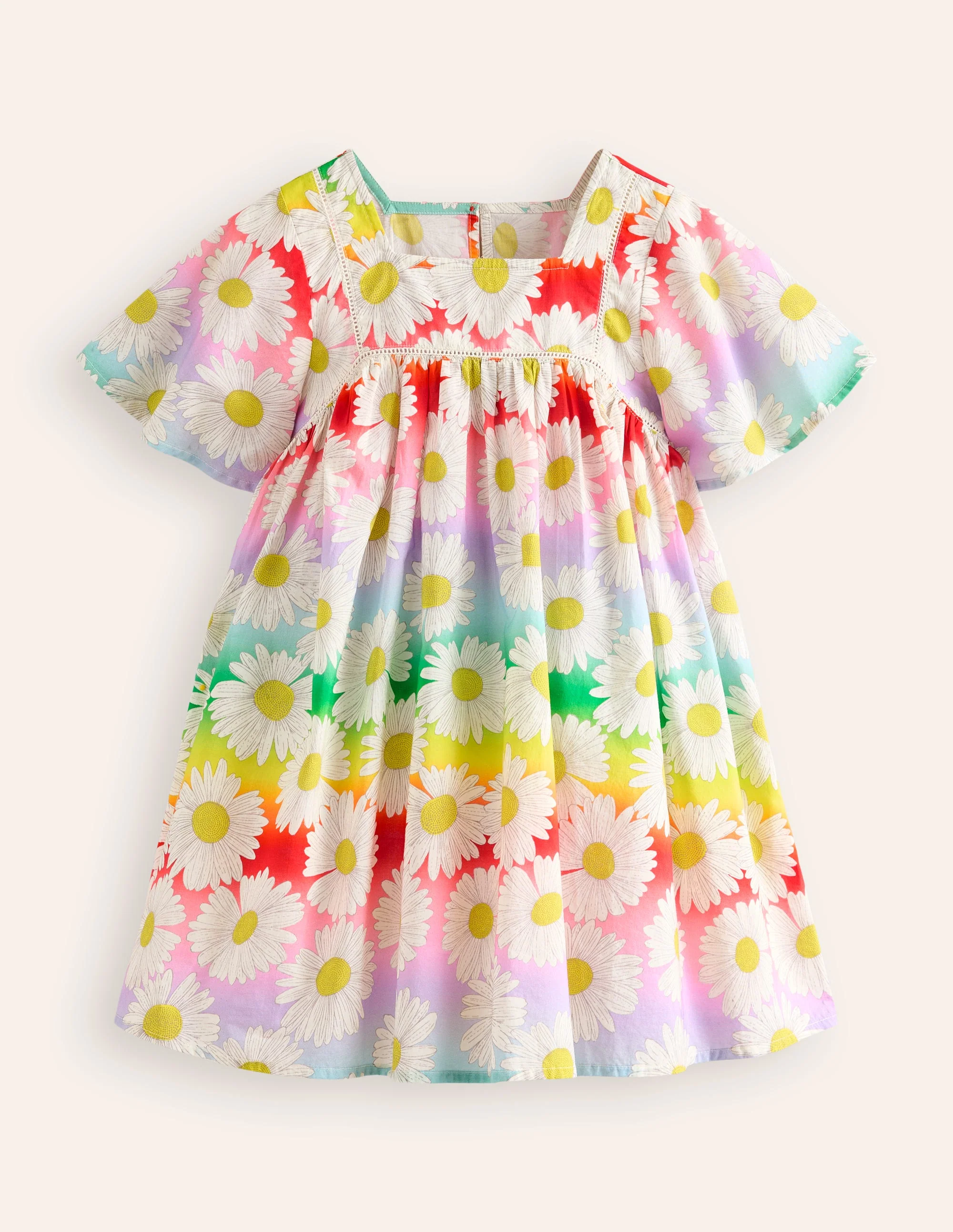 Leichtes Freizeitkleid-Bunt Ombré Gänseblümchen