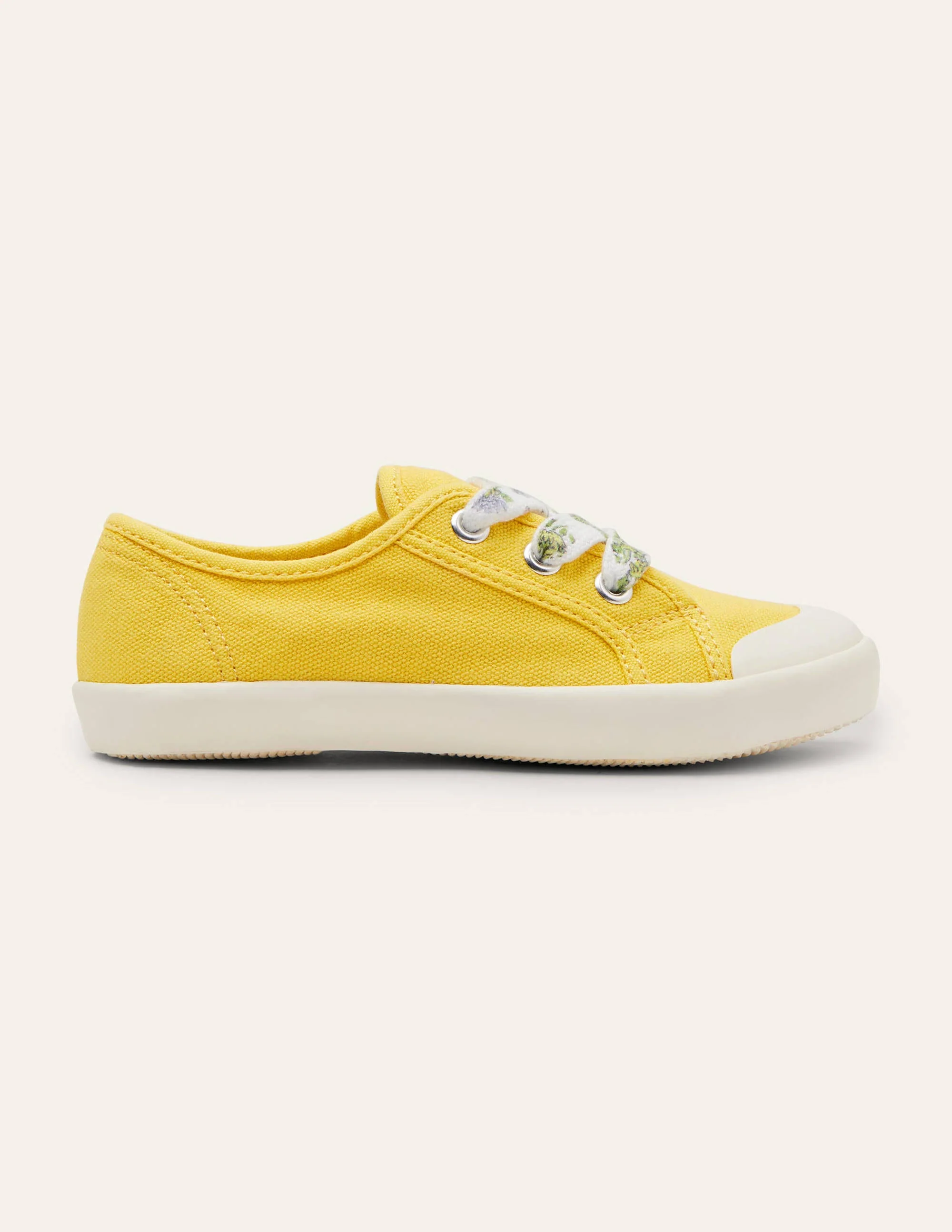 Leinenschuhe mit Blumenschnürsenkeln-Maisgelb - Image 2