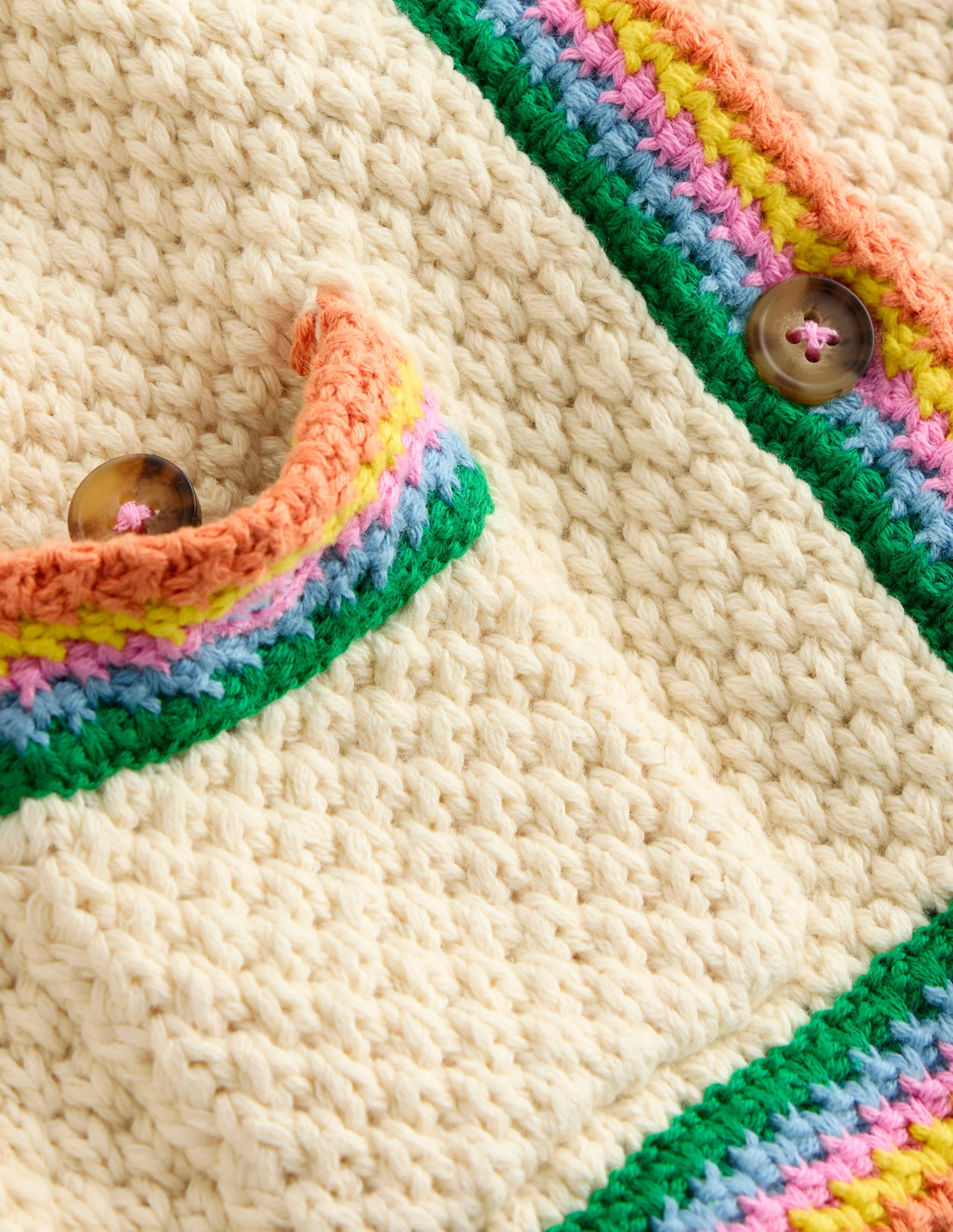 Libby Strickjacke aus Baumwolle-Naturweiß, Regenbogen - Image 3