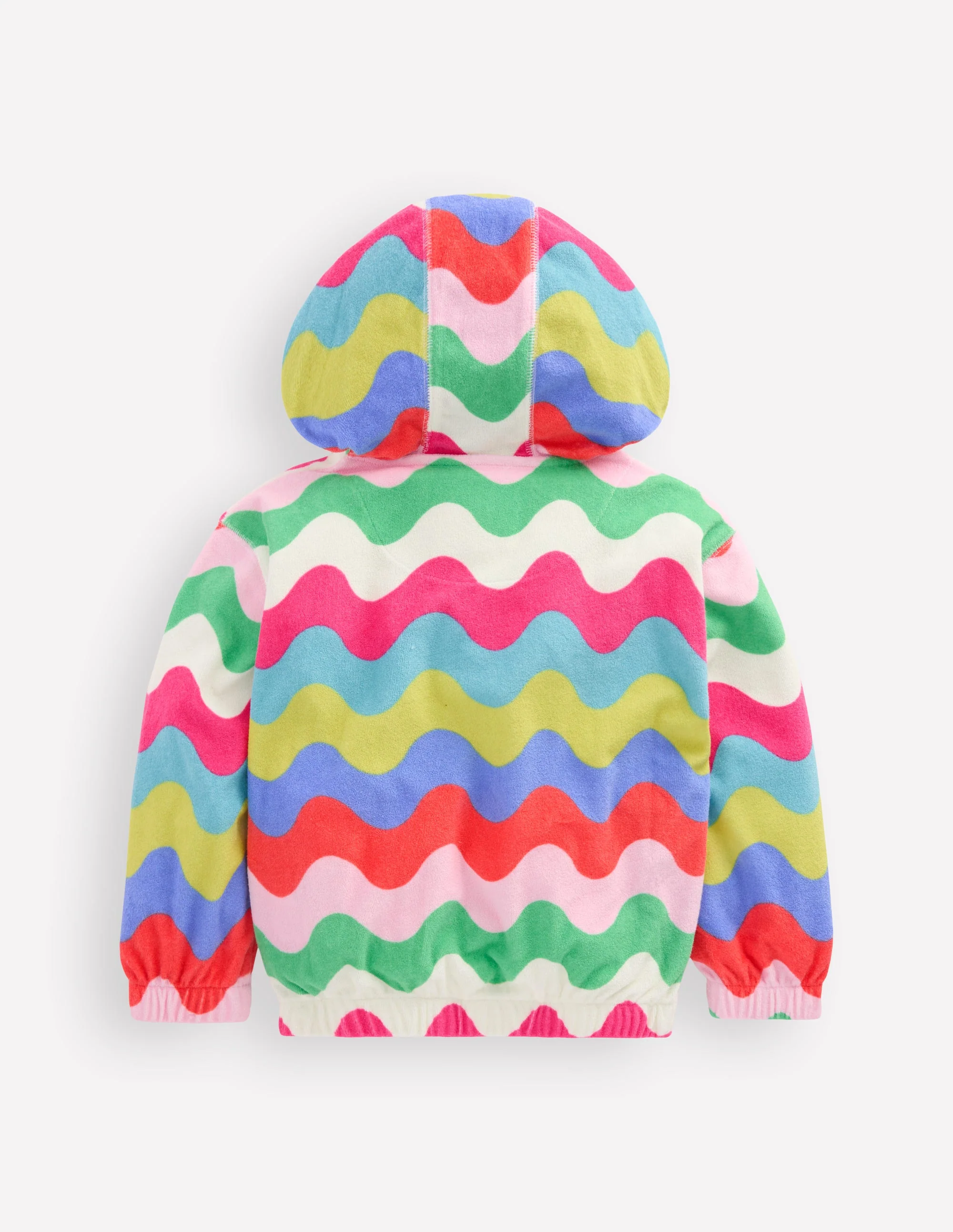 Lockerer Frottee-Kapuzenpullover-Bunt Wellen Streifen - Image 2