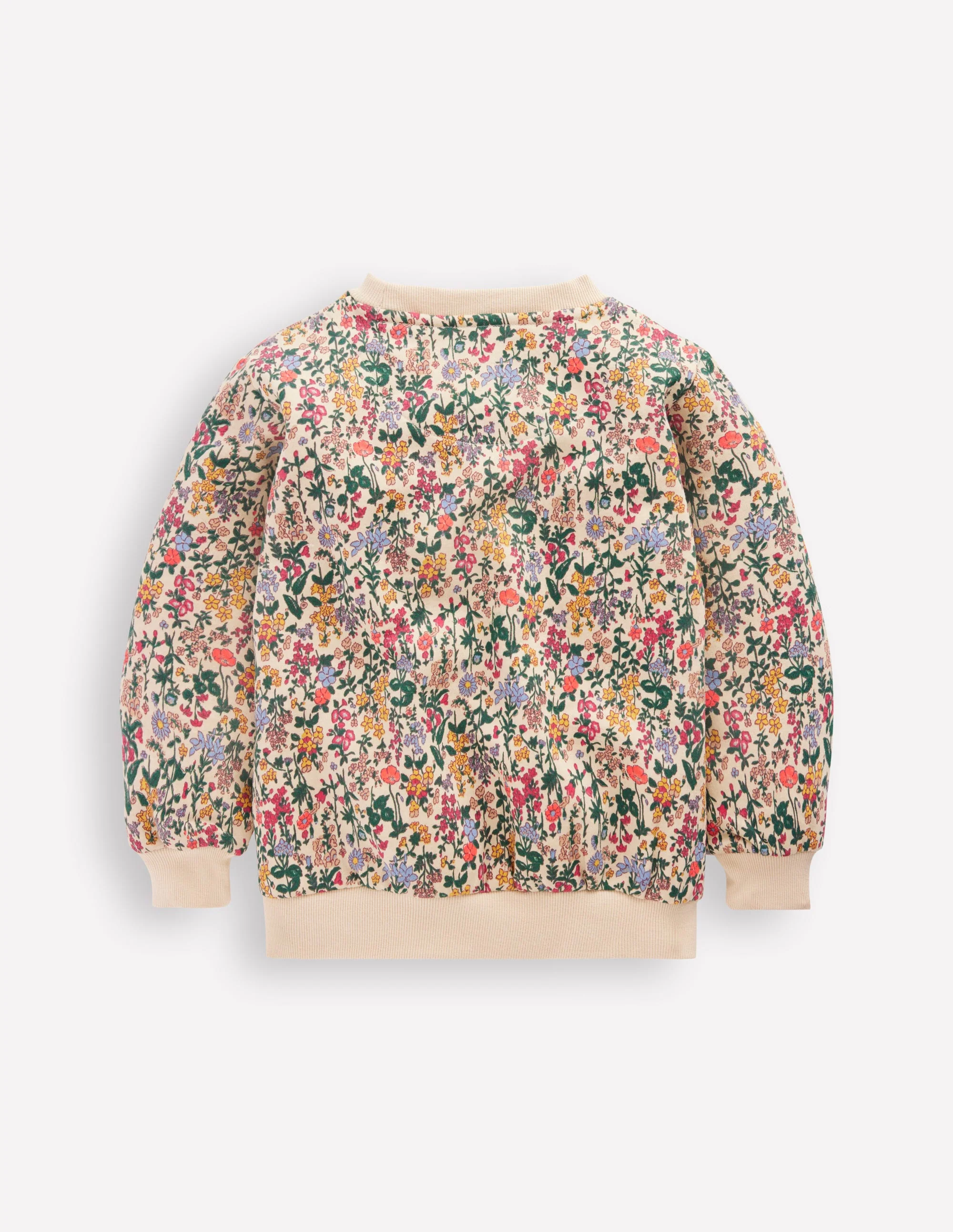 Lockeres, bedrucktes Sweatshirt-Filigranes Blumenmuster - Image 2