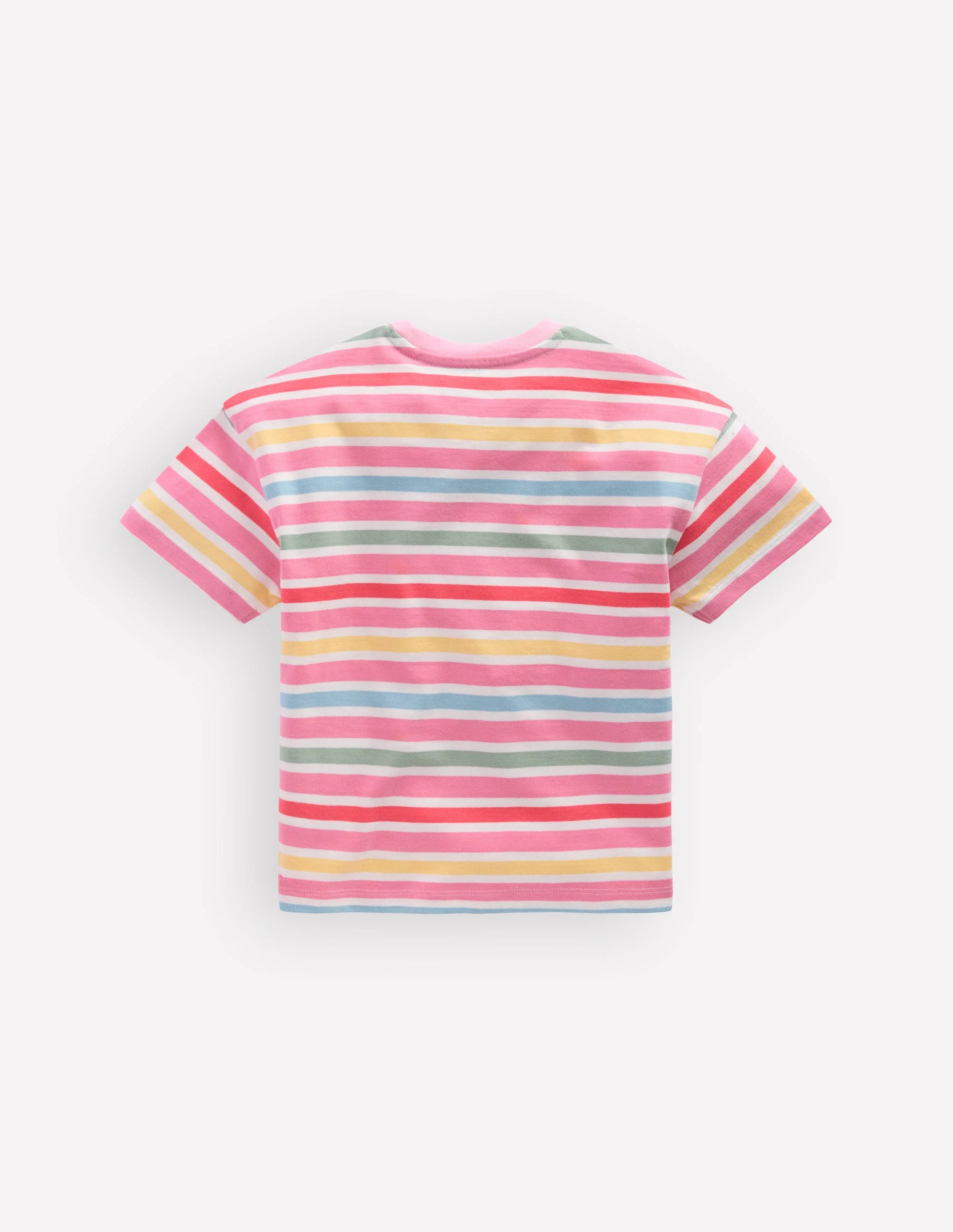 Lockeres Breton-T-Shirt-Ackerbohnengrün/Pink, Gestreift - Image 3
