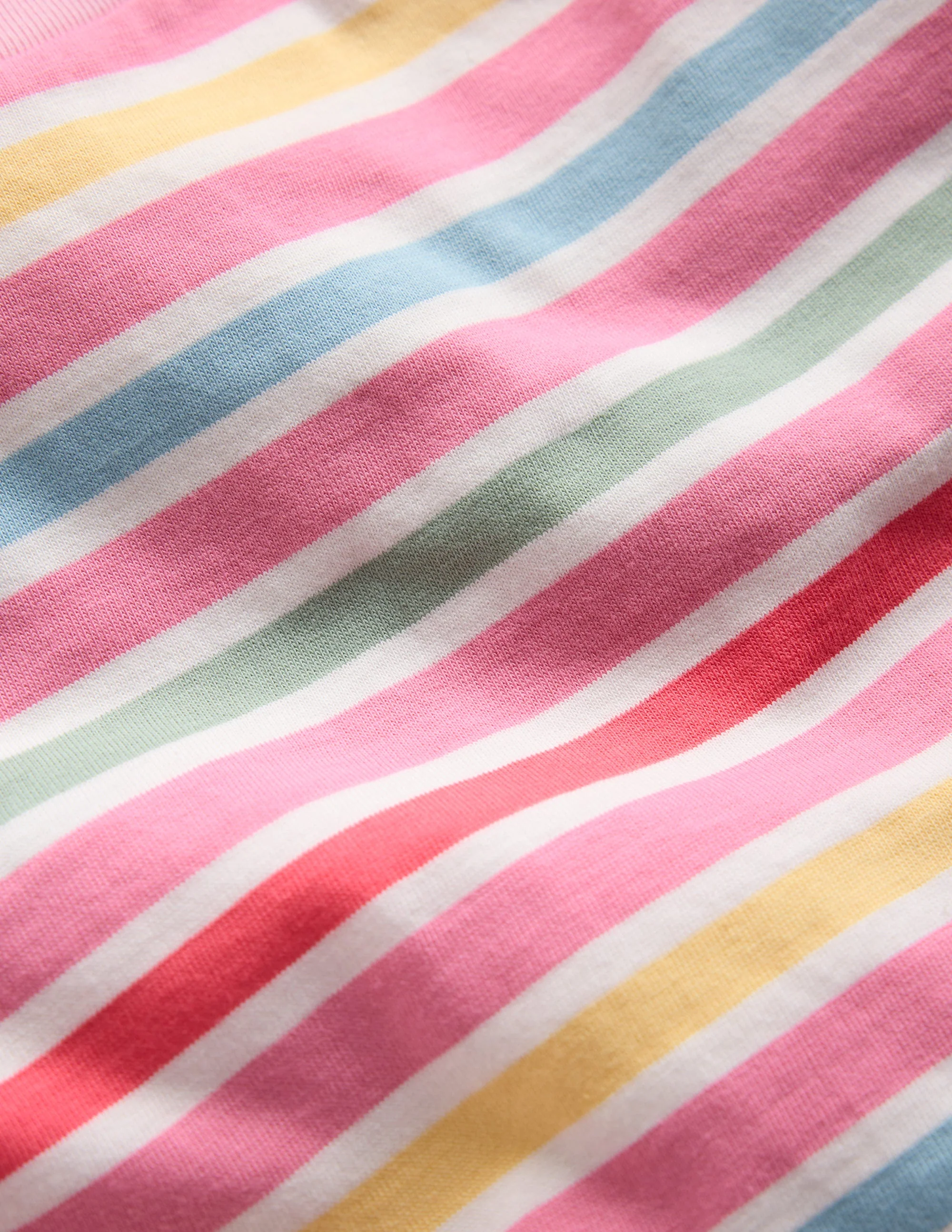 Lockeres Breton-T-Shirt-Ackerbohnengrün/Pink, Gestreift - Image 4