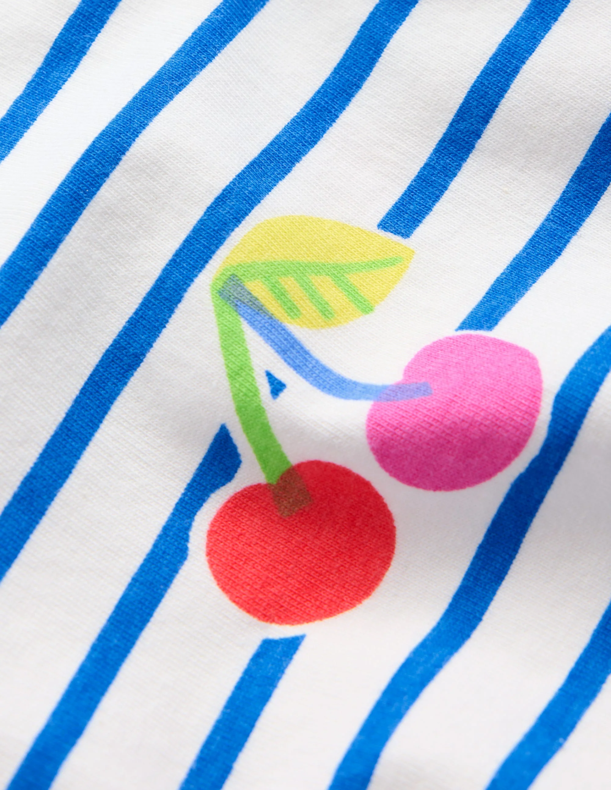 Lockeres Breton-T-Shirt-Eisvogelblau Kirschen - Image 3