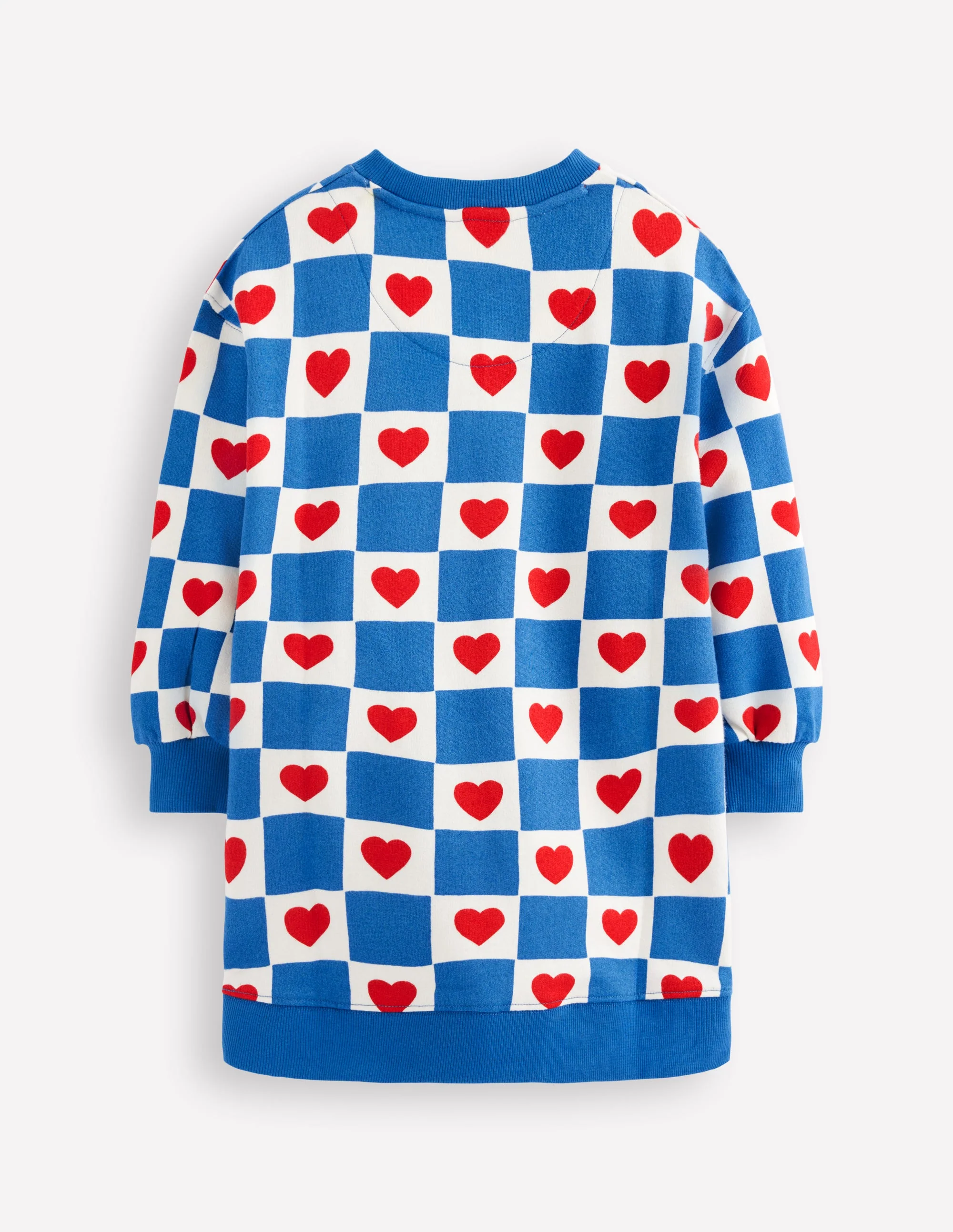 Lockeres Sweatshirt-Kleid-Blau Herzstempel - Image 4