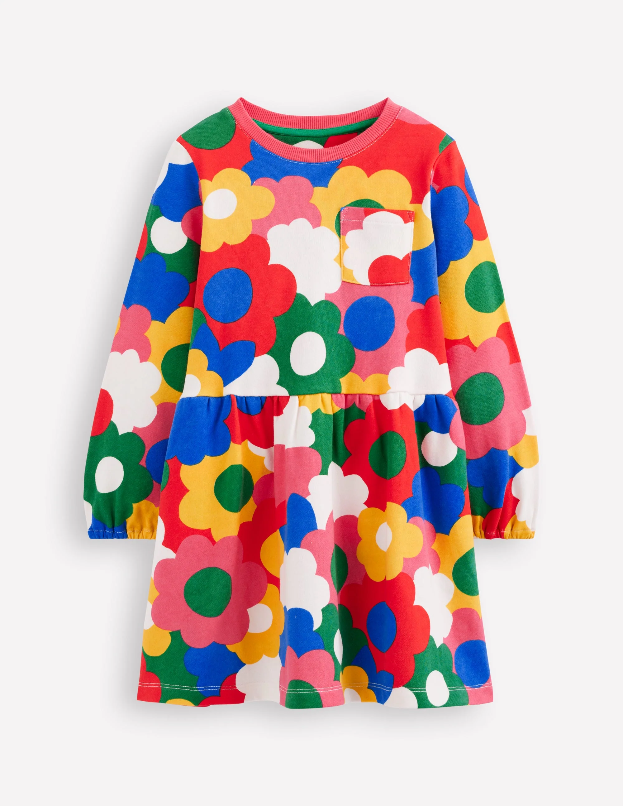 Lockeres Sweatshirt-Kleid-Bunt Regenbogen Blume