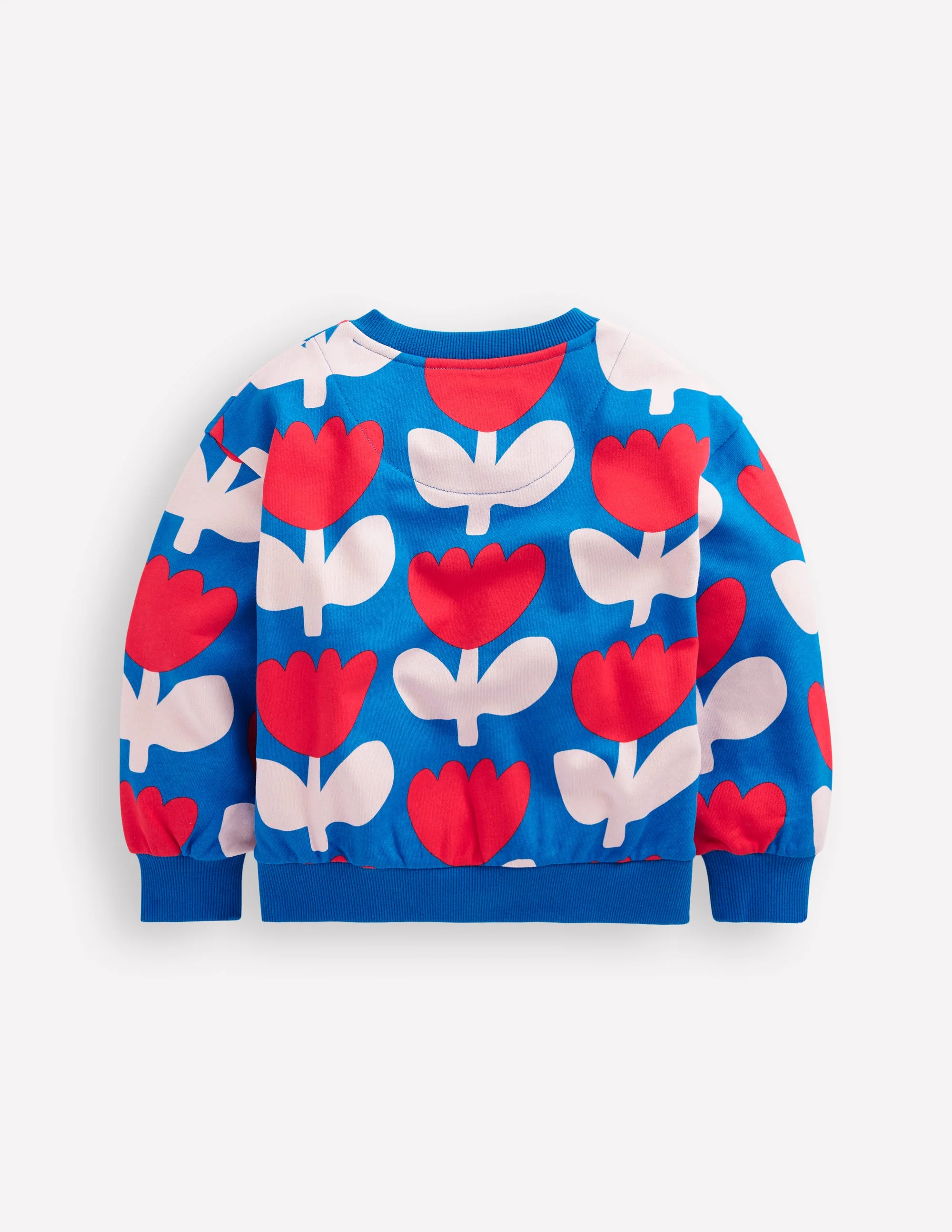Lockeres Sweatshirt mit Druck-Eisvogel Blau Blumenmuster - Image 3