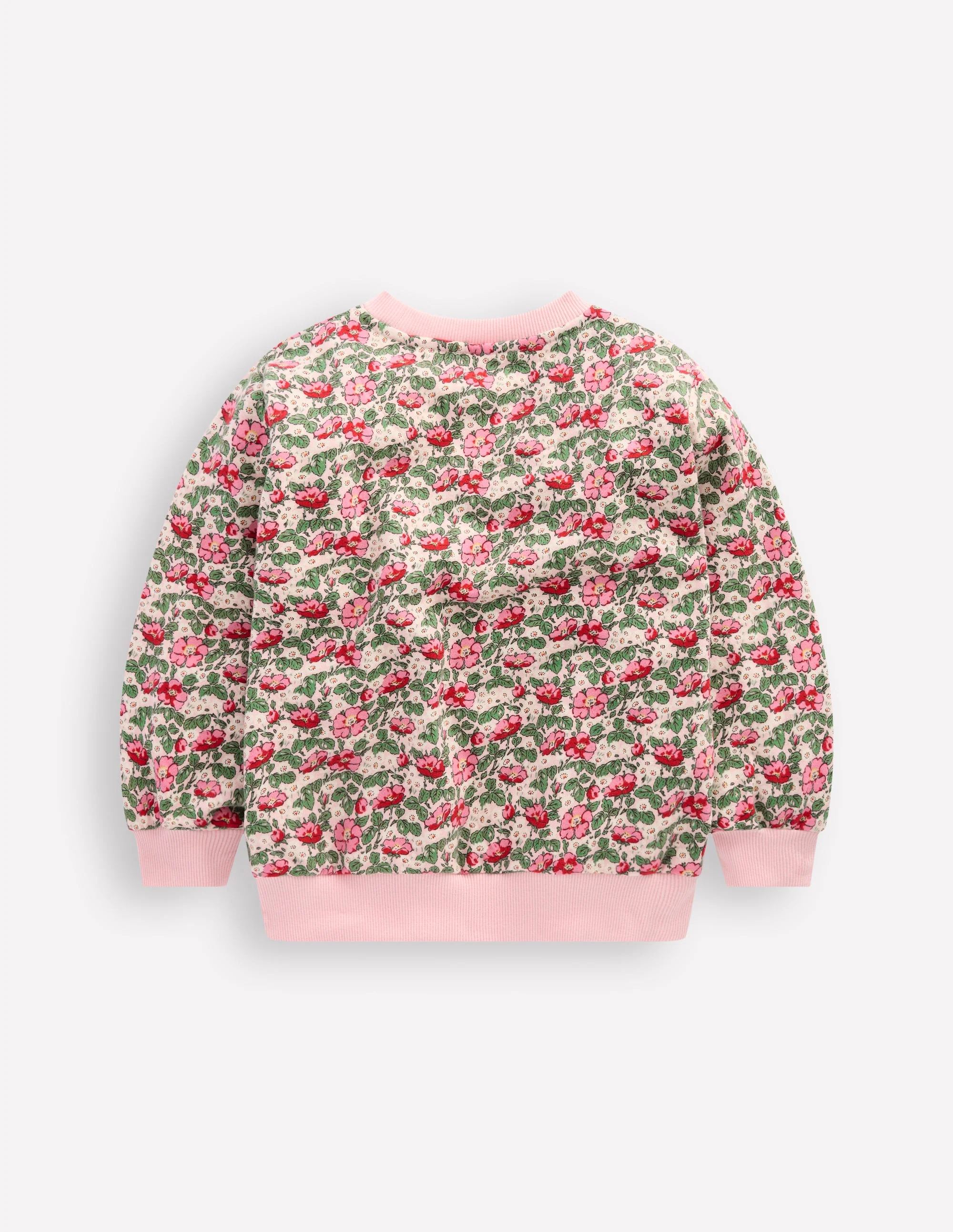 Lockeres Sweatshirt mit Druck-Kreiderosa Wildrose - Image 2