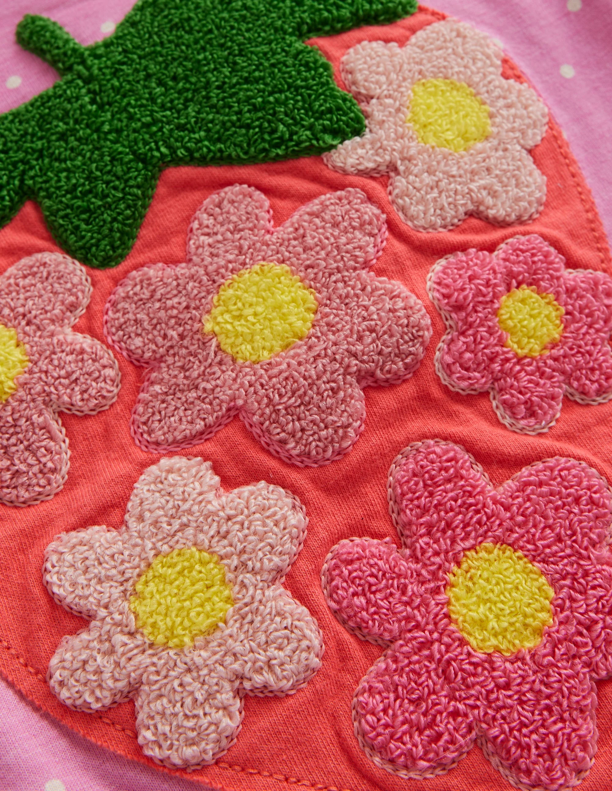 Lockeres T-Shirt aus Bouclé-Kosmos-Rosa Erdbeere - Image 3