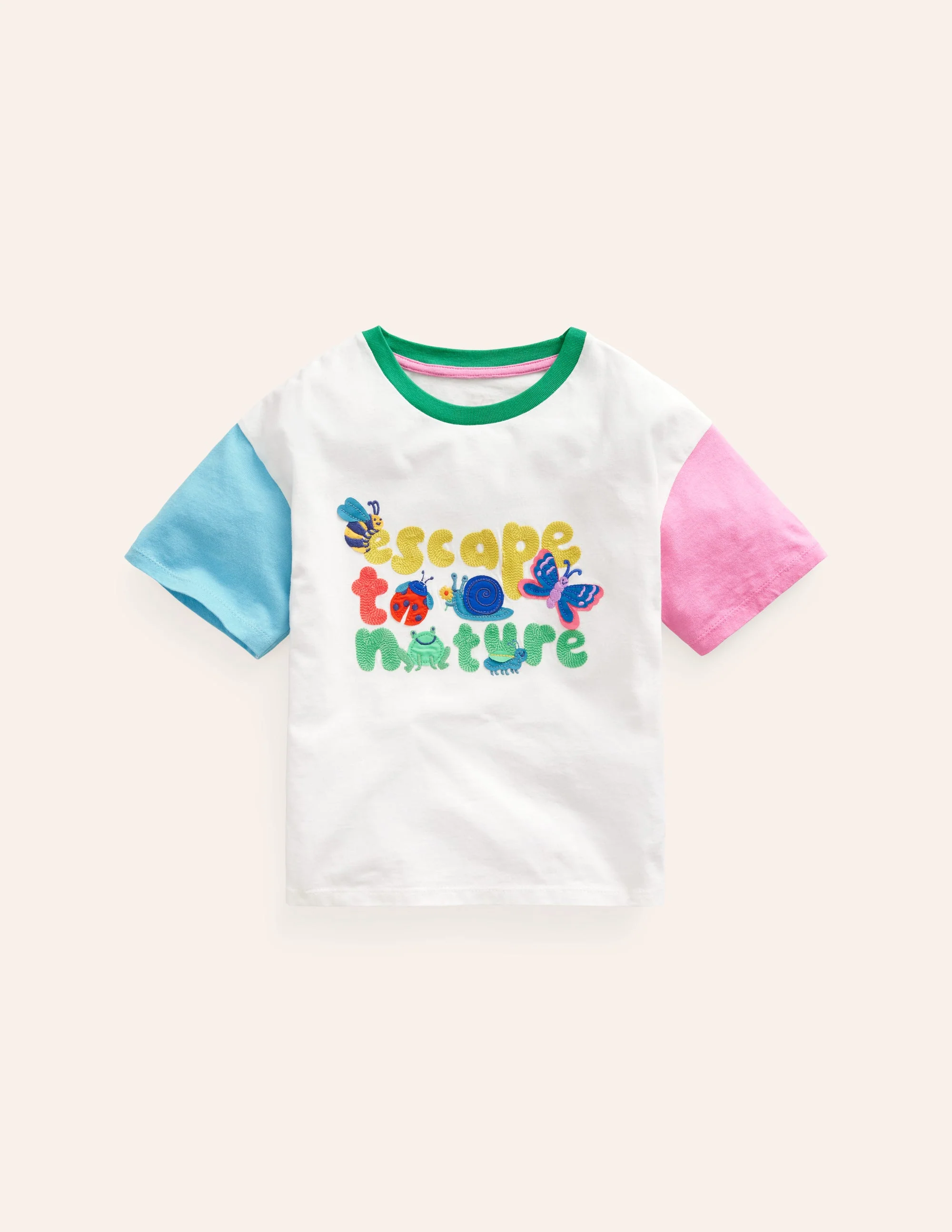 Lockeres T-Shirt aus Bouclé-Vanilleschote Escape To Nature