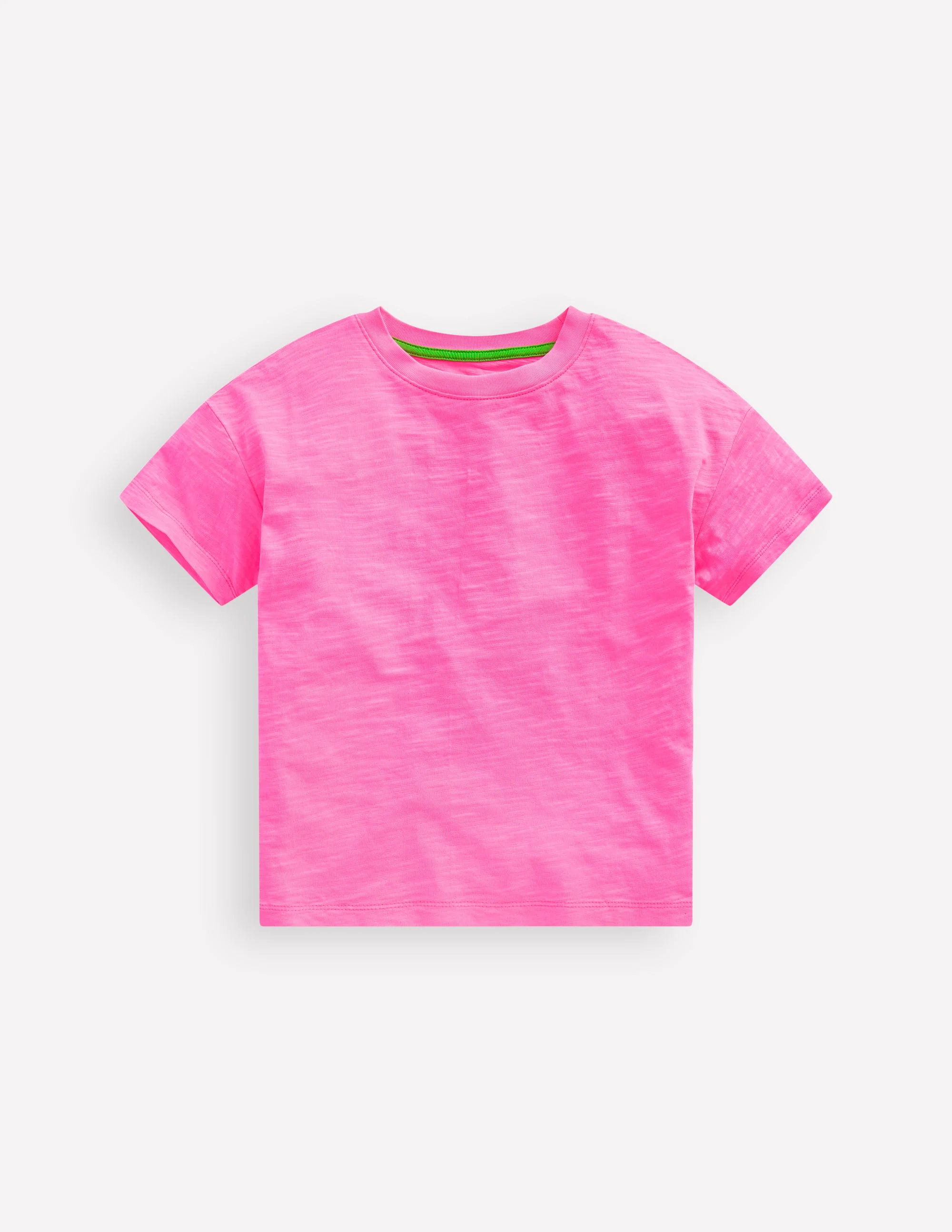 Lockeres T-Shirt in Neonfarben-Neonpink