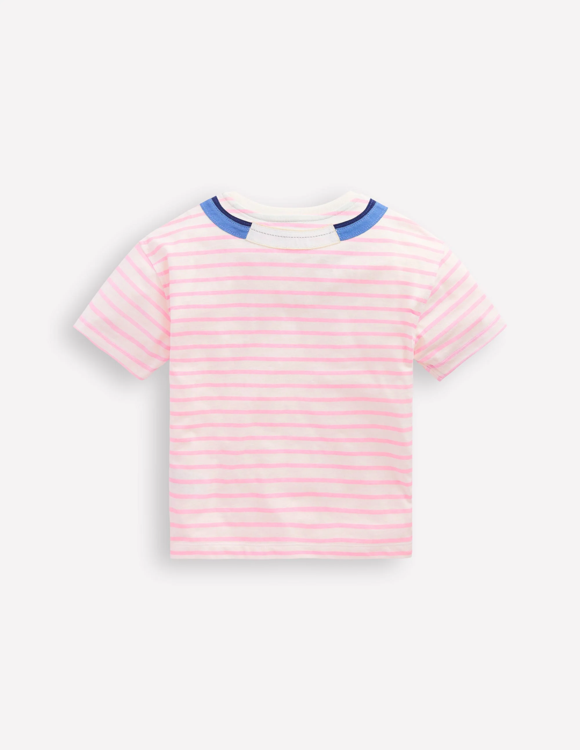 Lockeres T-Shirt mit Applikation-Kirschblütenrosa/Naturweiß Kopfhörer - Image 2