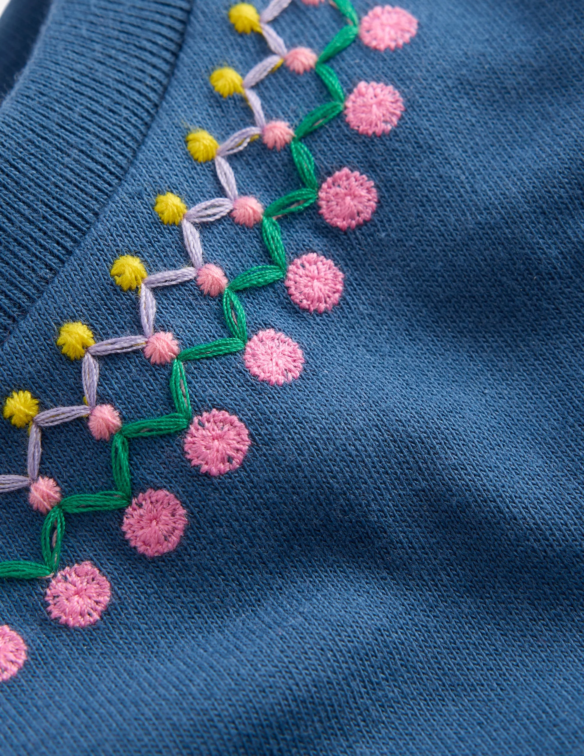 Lockeres T-Shirt mit Stickerei-Marineblau - Image 3