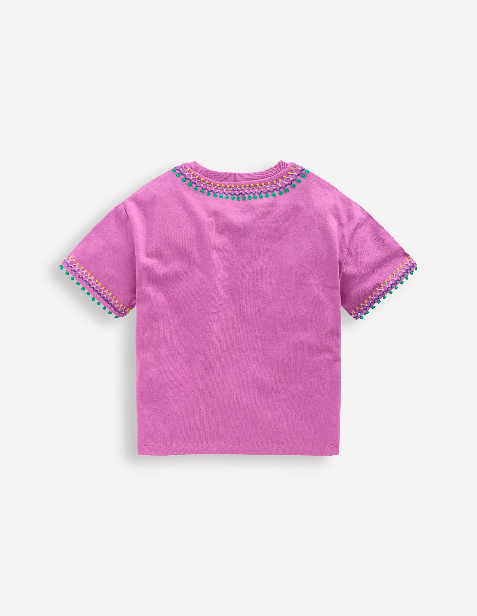 Lockeres T-Shirt mit Stickerei-Strahlendes Orchideenlila - Image 2