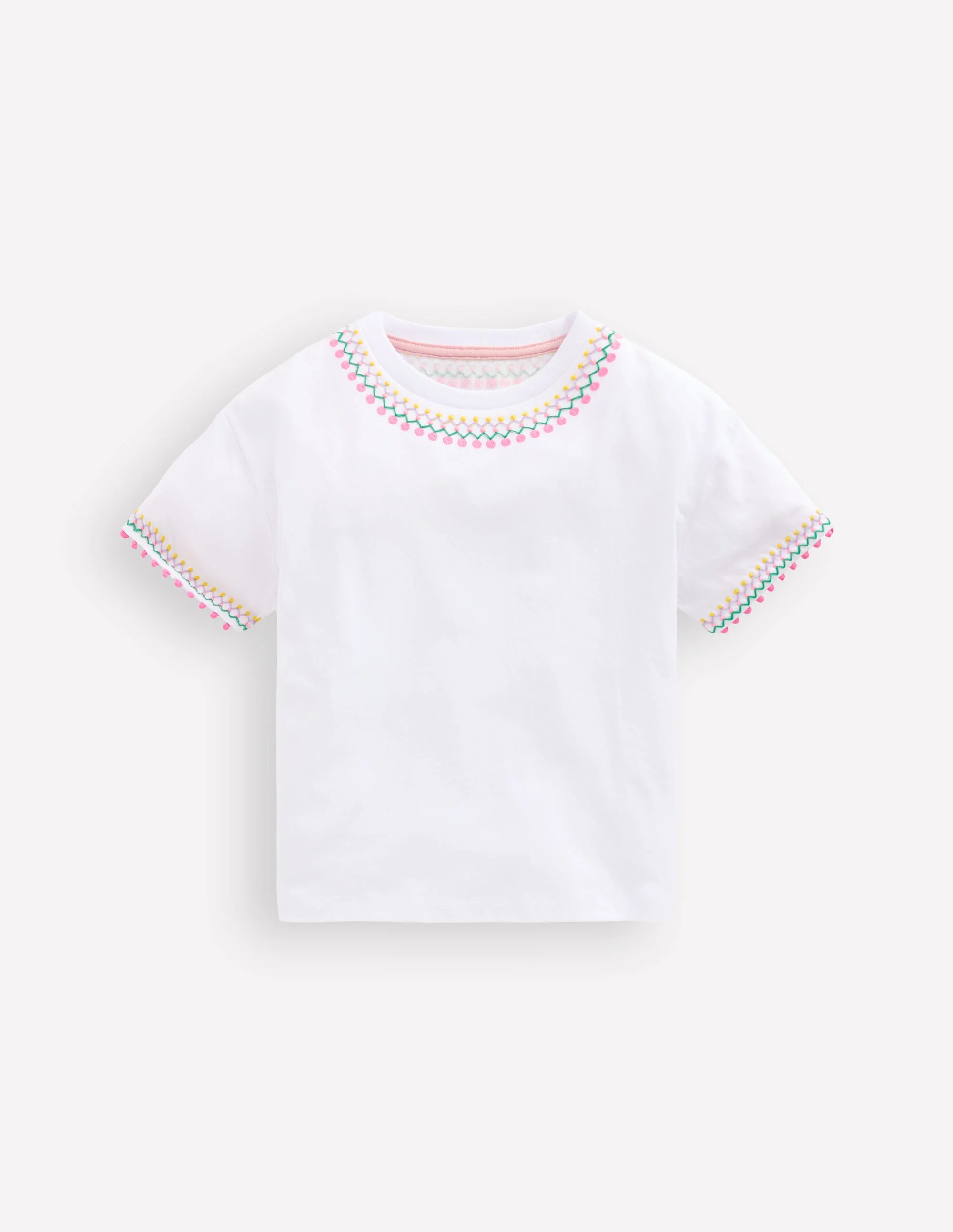 Lockeres T-Shirt mit Stickerei-Weiß