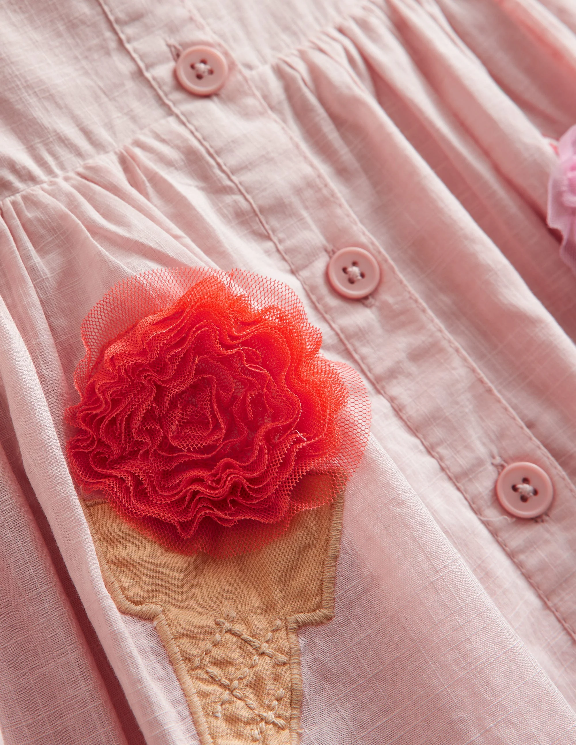 Logo-Kleid mit durchgehender Knopfleiste-Ballettrosa Eiscreme - Image 3