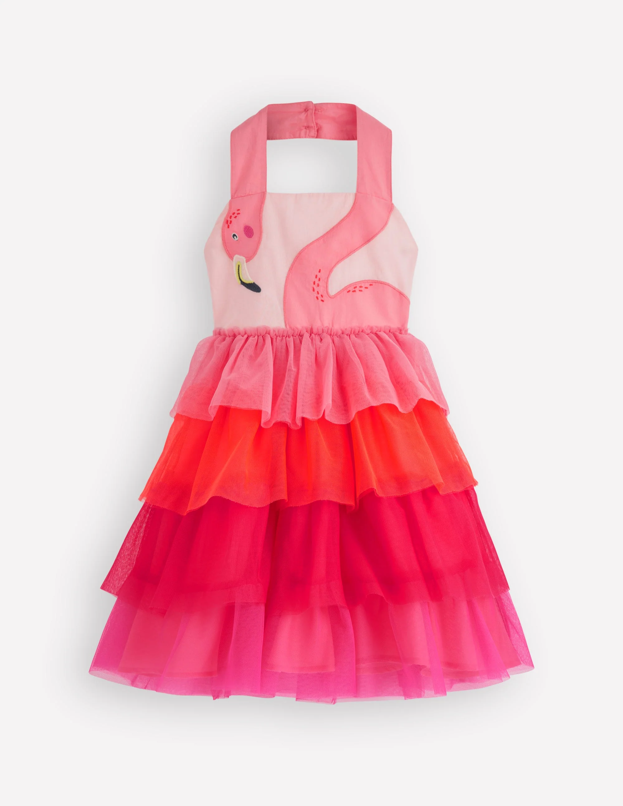 LOGOKLEID AUS TÜLL-MIX-Lachsrosa Flamingo