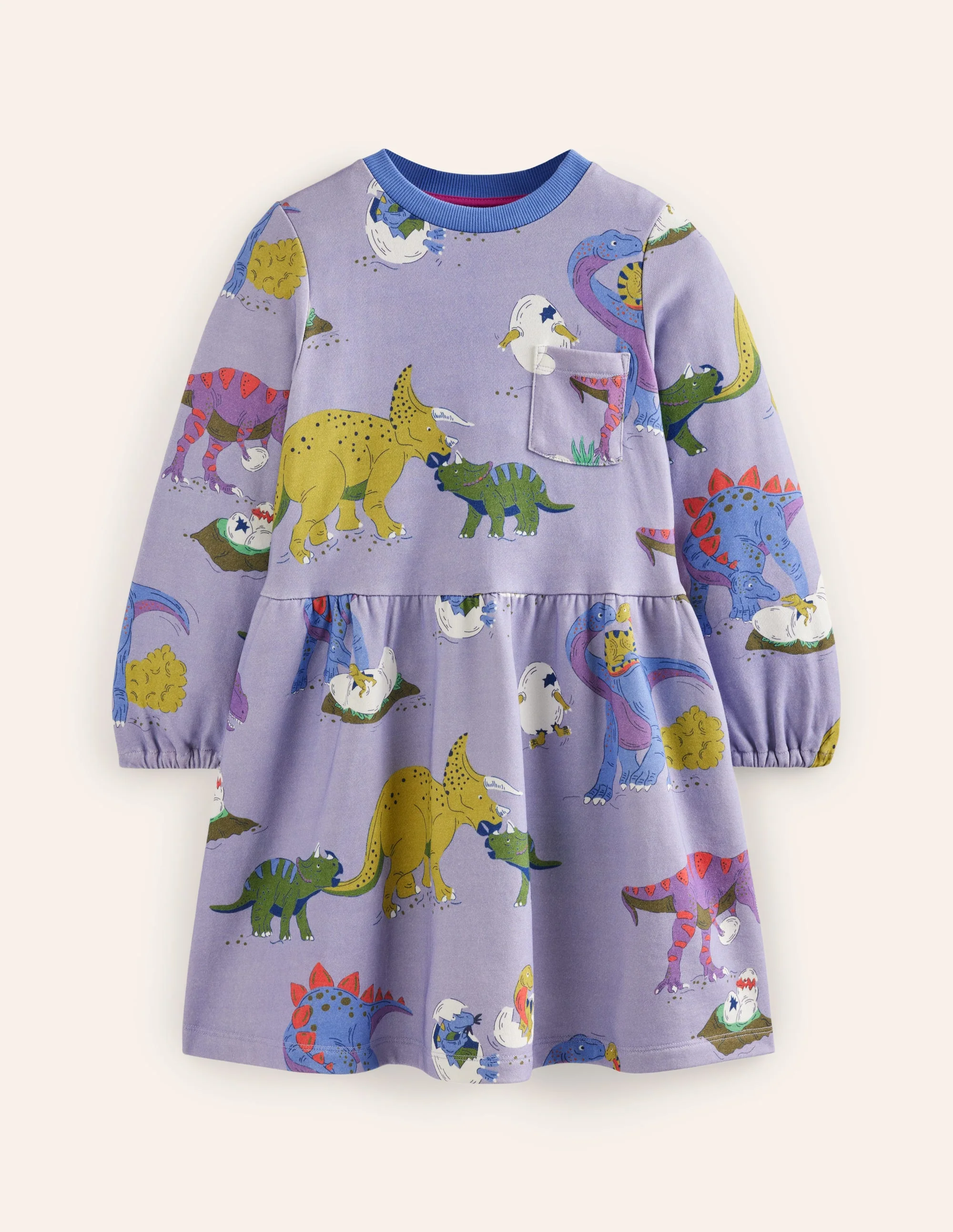 Loopback-Sweatshirtkleid-Flieder Dino-Familie - Image 5