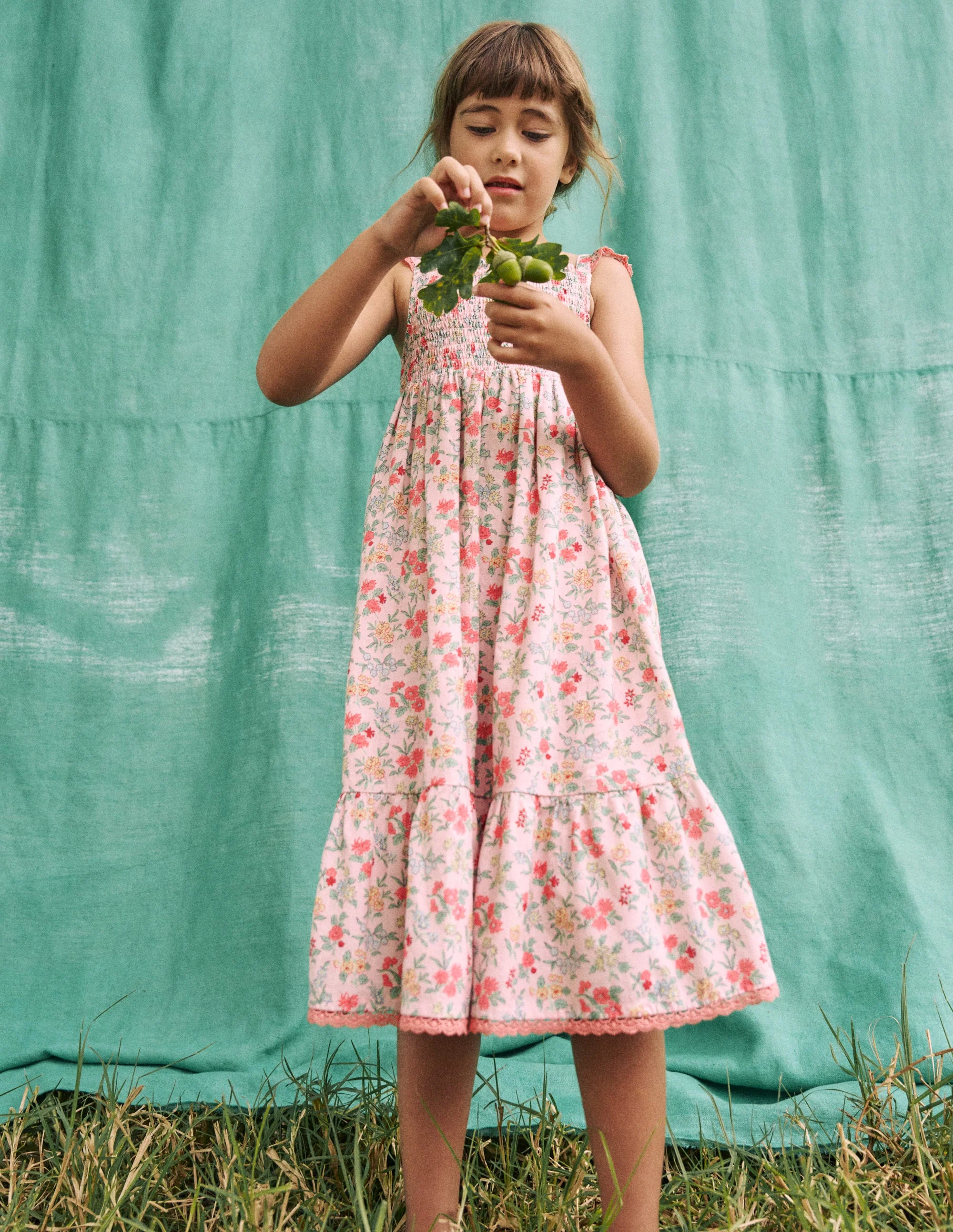 Luella Maxi-Sommerkleid mit Rüschen-Kreiderosa Garten-Blümchen - Image 10