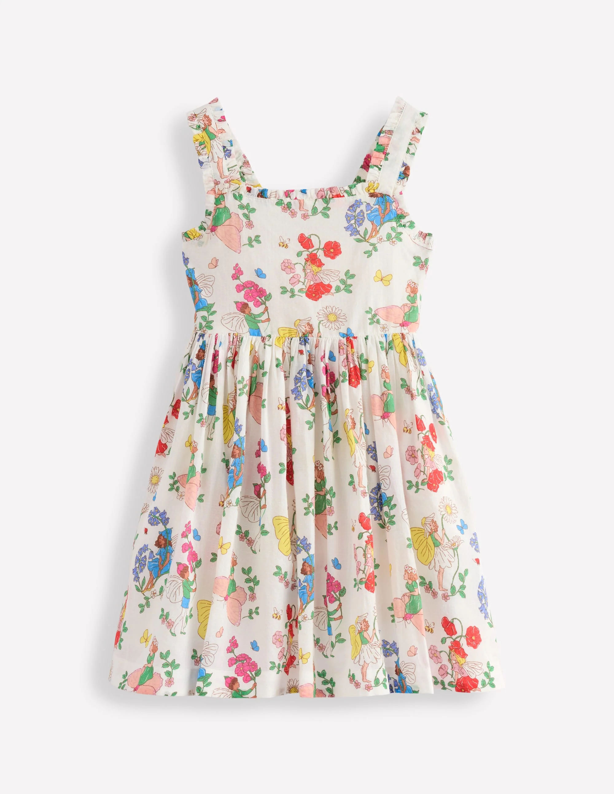 Luna Gewebtes Kleid mit Rüschenträgern-Bunt Blumenfee - Image 5
