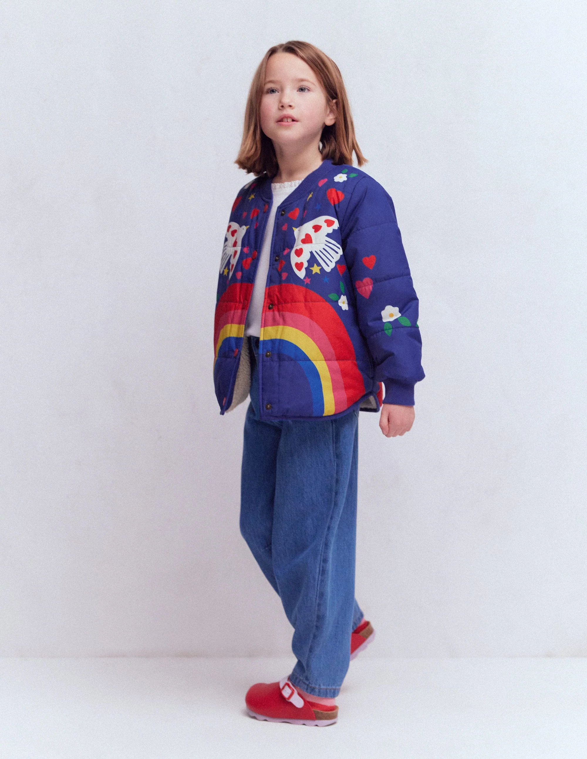 Lustige Bomberjacke-Marineblau Regenbogen-Design - Image 2