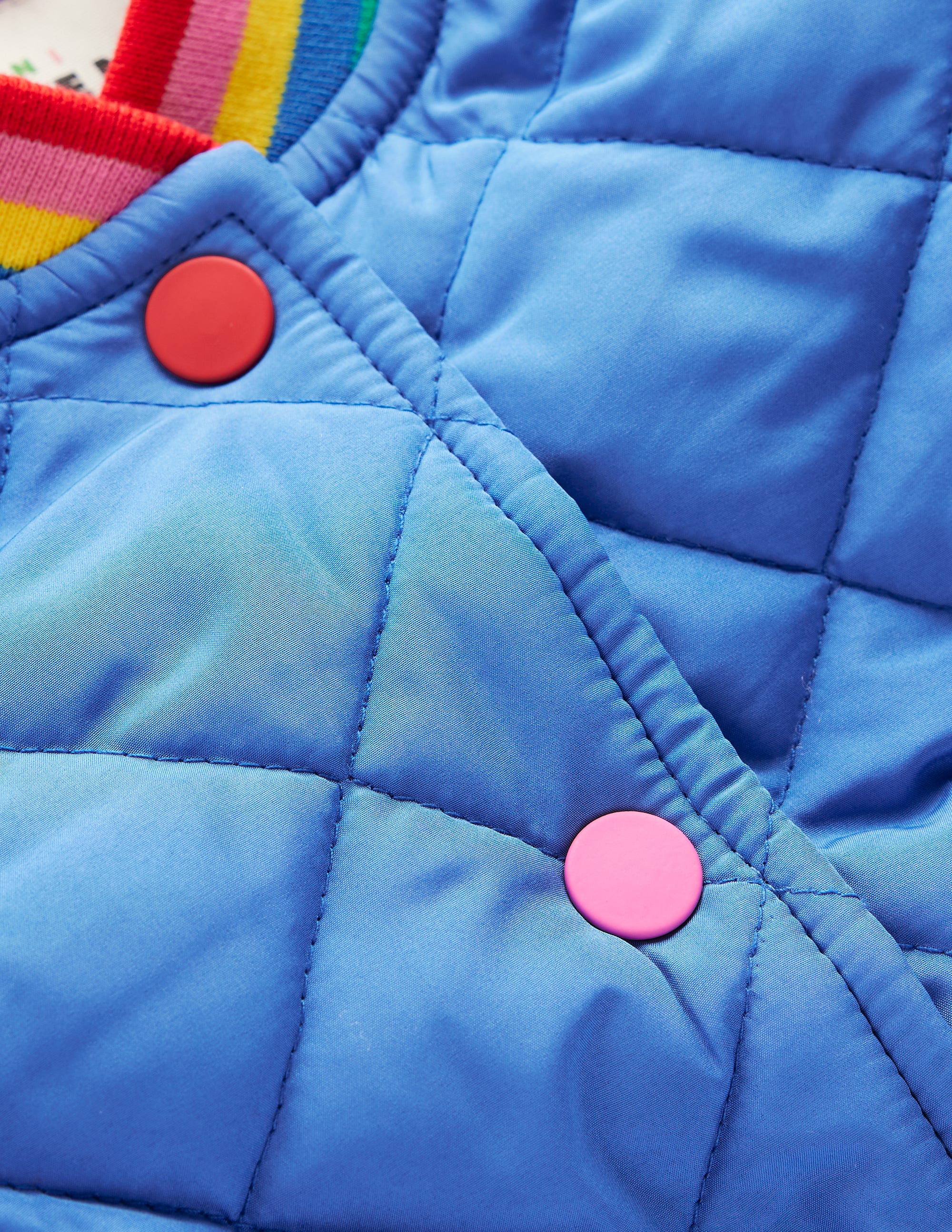 Lustige Bomberjacke mit Teddyfell-Futter-Pfauenfederblau Herzenexplosion - Image 3