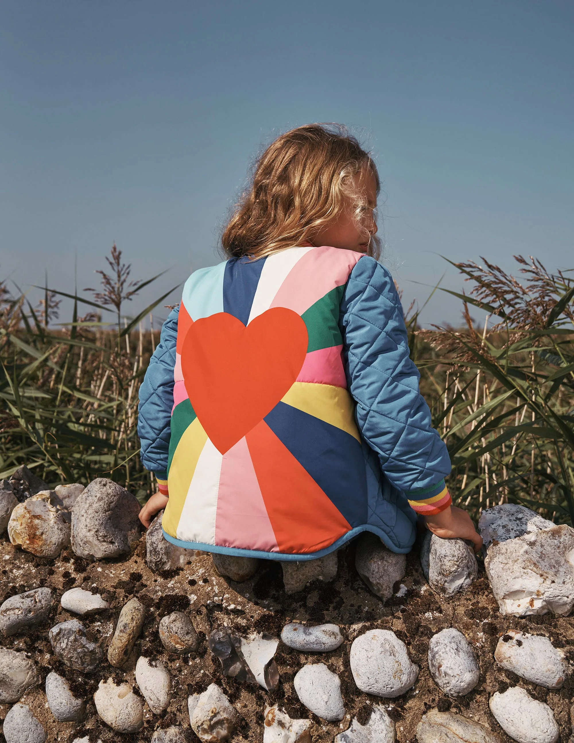 Lustige Bomberjacke mit Teddyfell-Futter-Pfauenfederblau Herzenexplosion - Image 6