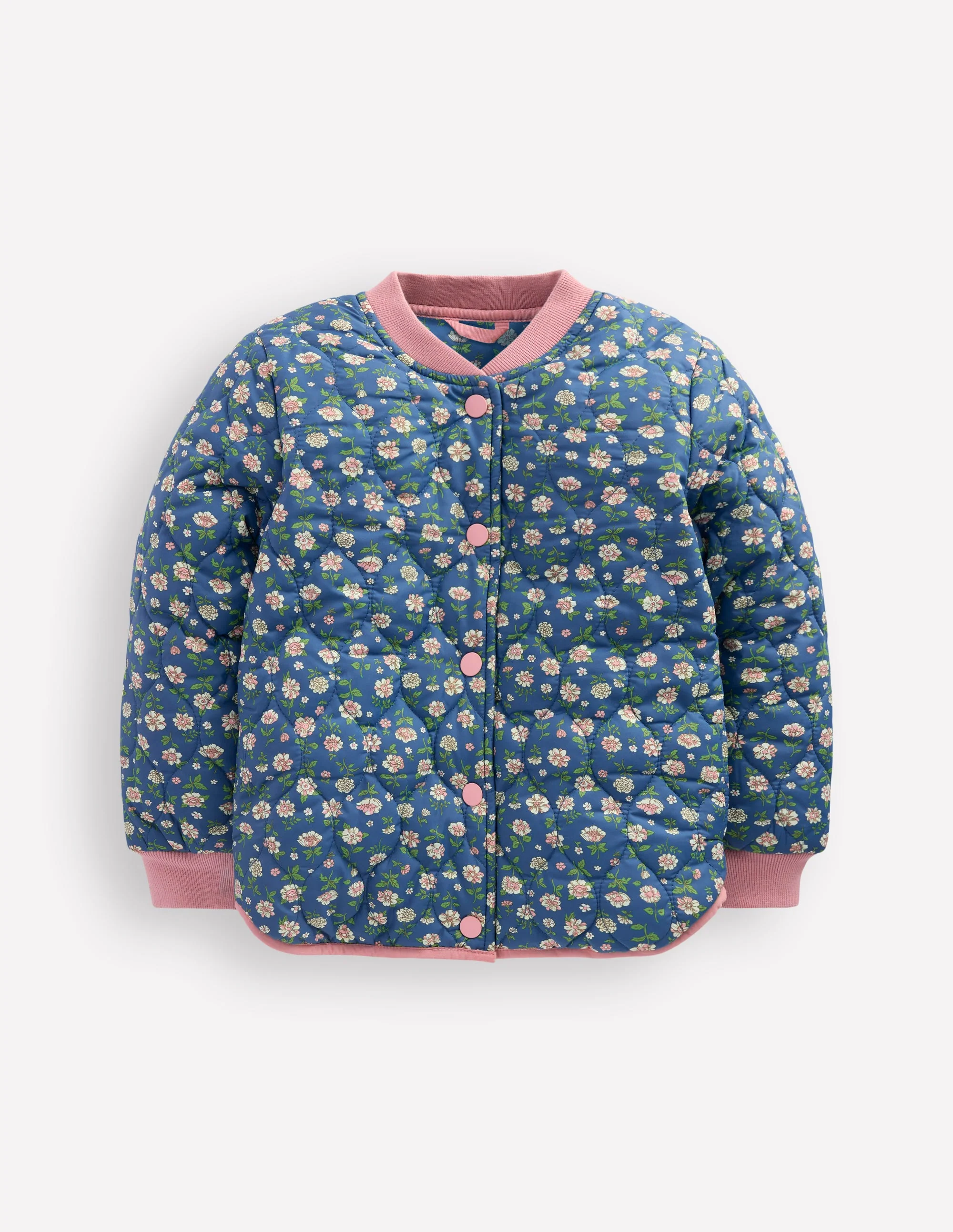 Lustige Bomberjacke-Teddyfell Blau Blumenmuster - Image 5