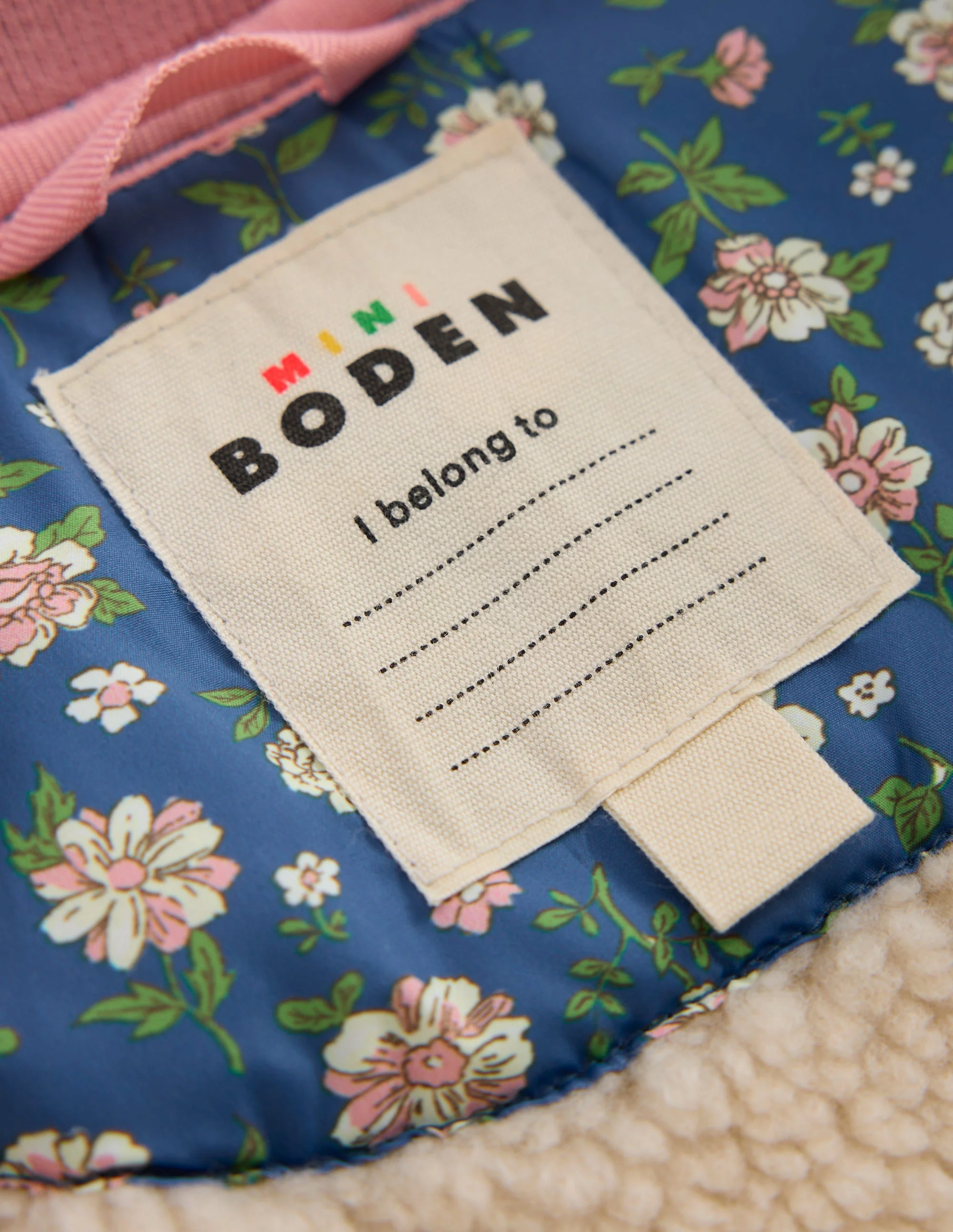 Lustige Bomberjacke-Teddyfell Blau Blumenmuster - Image 8