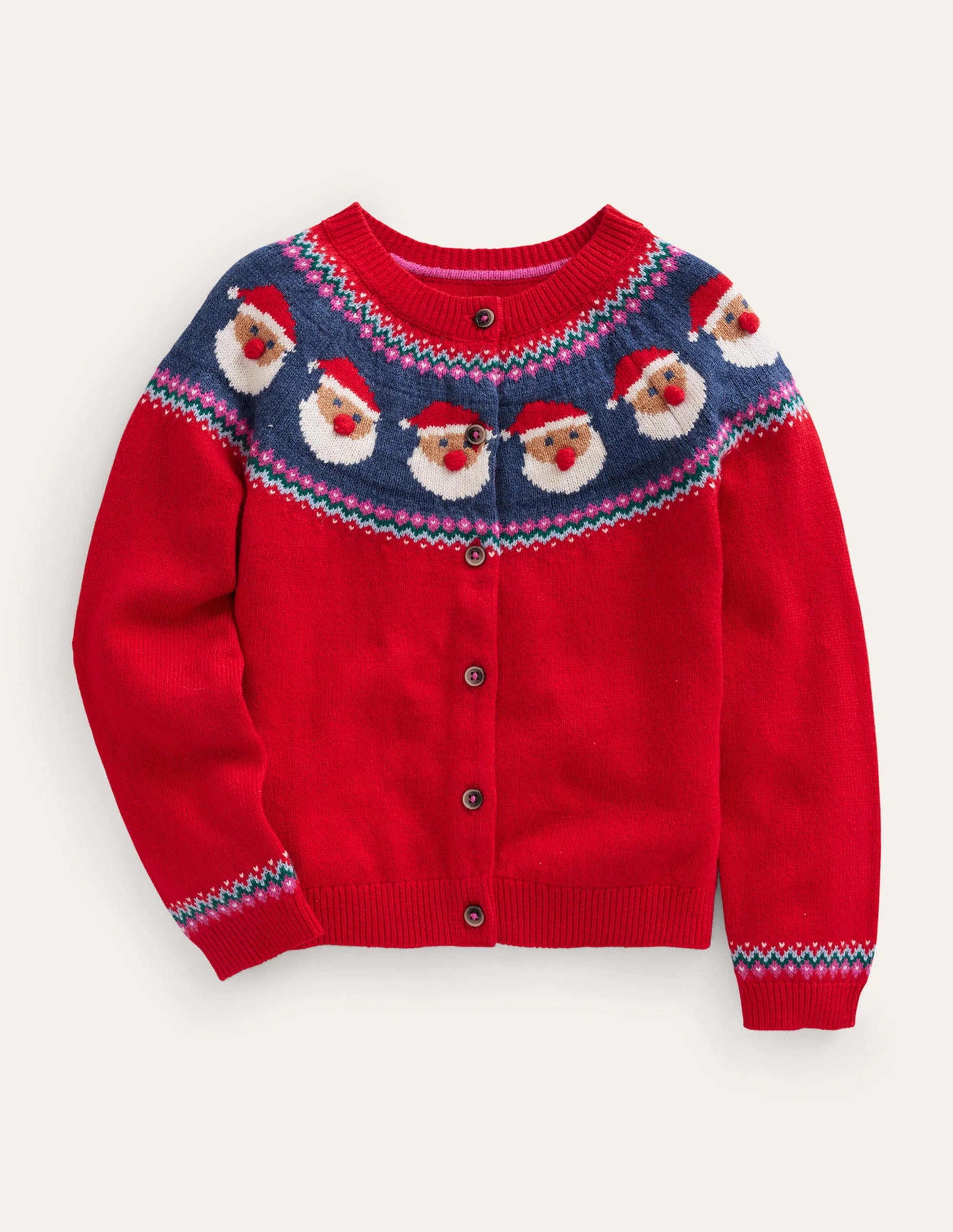 Lustige Fair-Isle-Strickjacke-Rot Weihnachtsmann