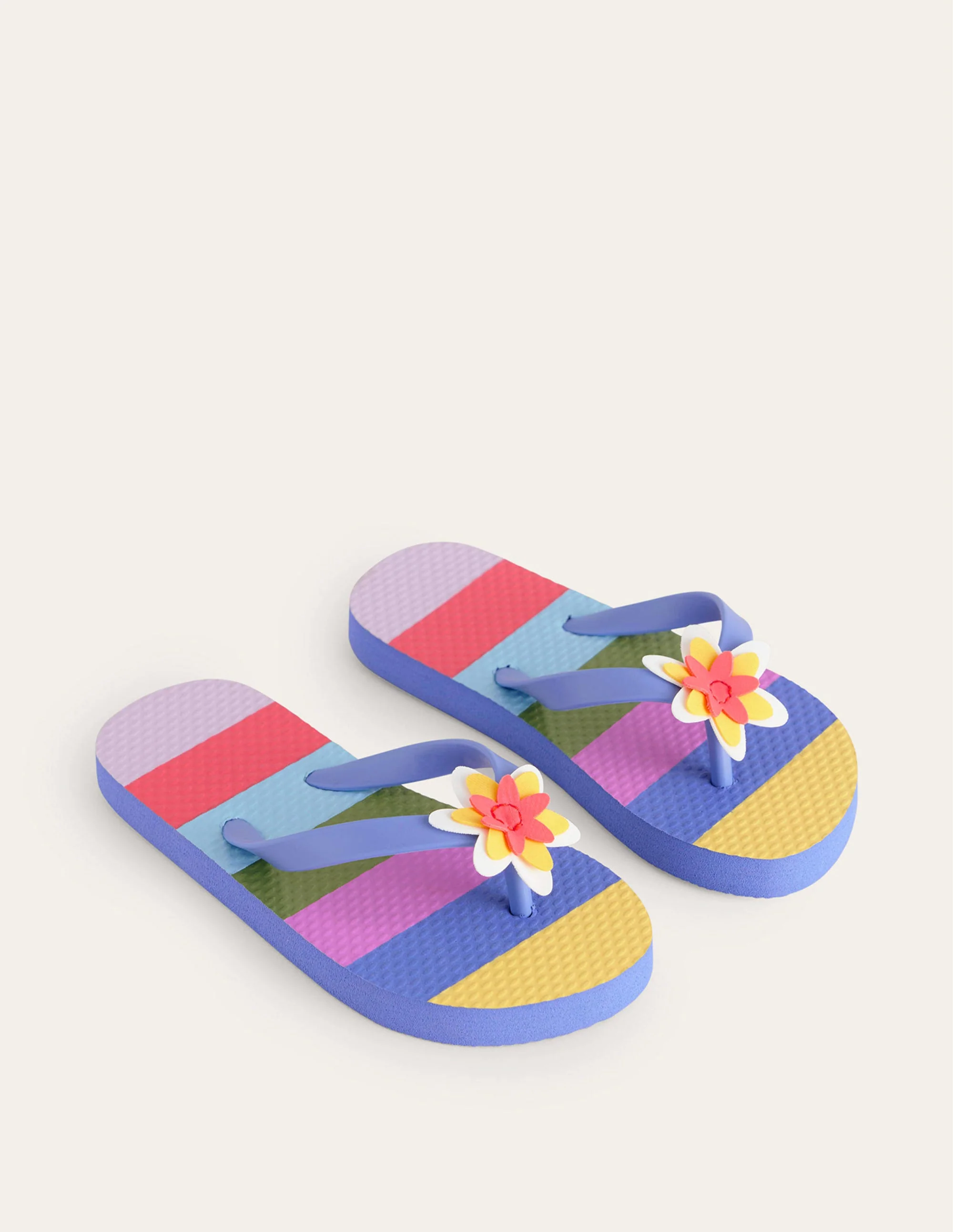 Lustige Flip-Flops-Ackerbohnengrün/Pink, Gestreift - Image 2