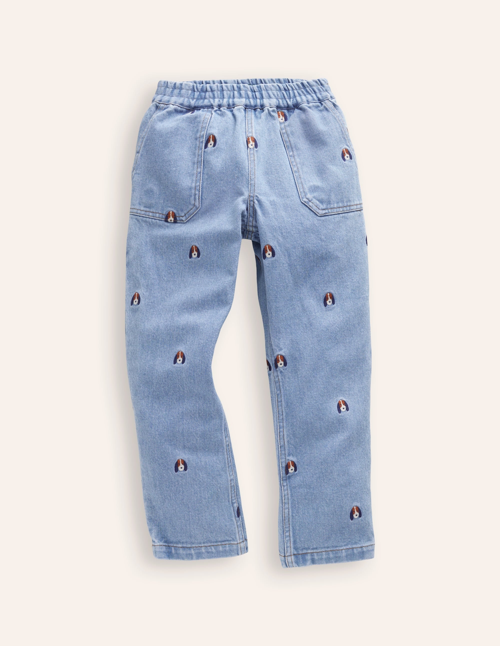 Lustige Jeans zum Hineinschlüpfen-Denim Welpen Bestickt - Image 2