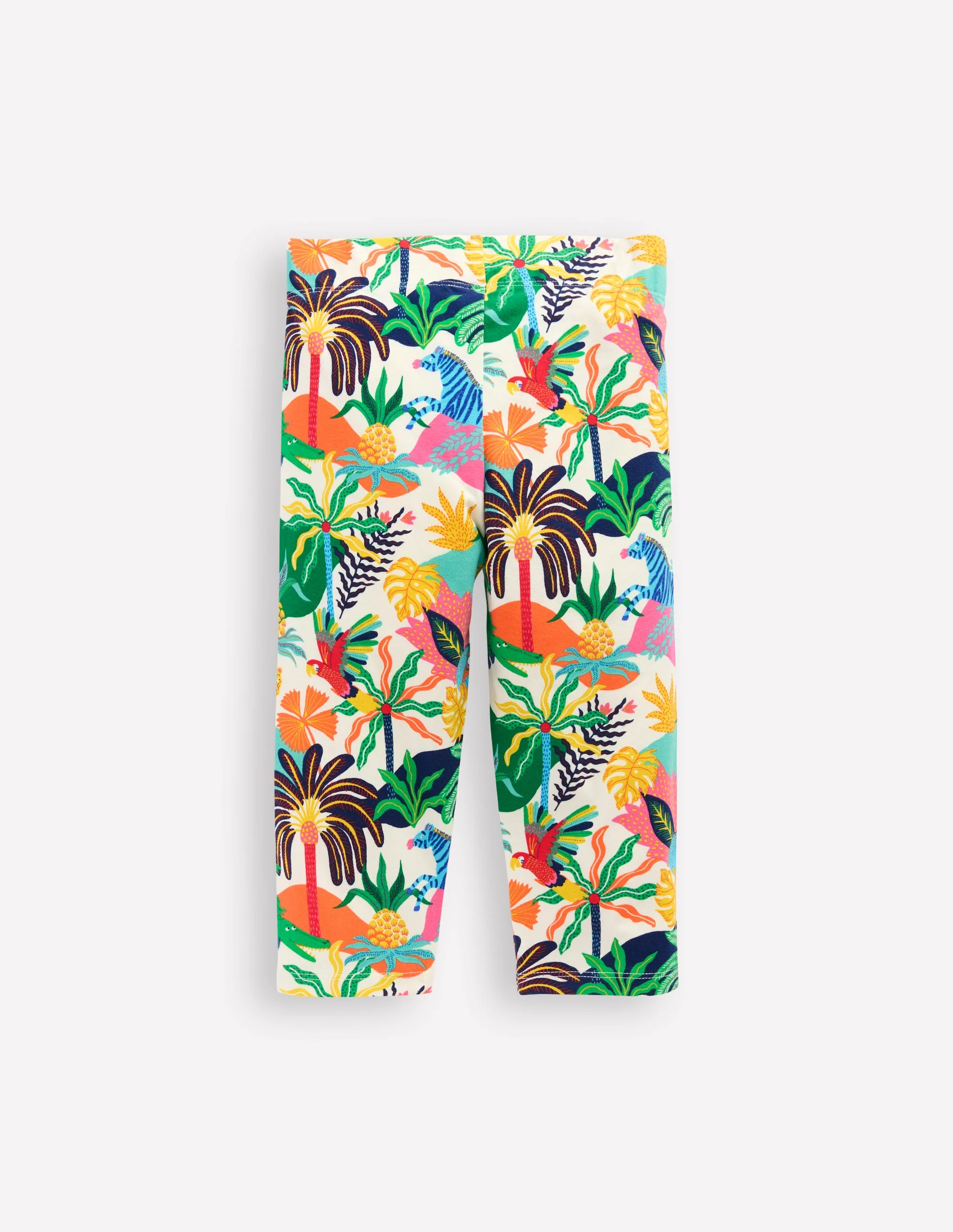 Lustige, verkürzte Leggings-Weiches Naturweiß Bunt Dschungel - Image 2