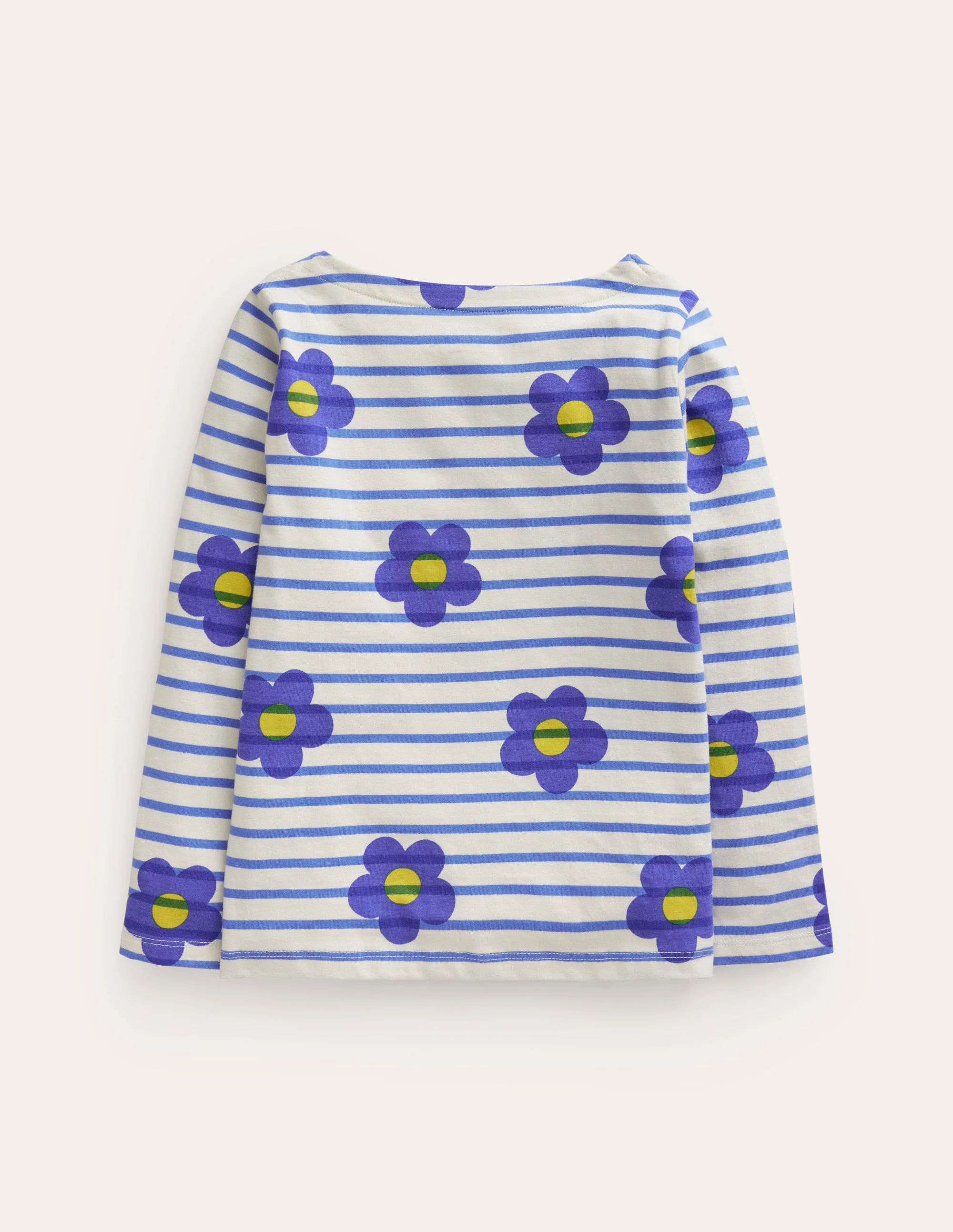 Lustiges Bretonshirt-Blau Blume - Image 2