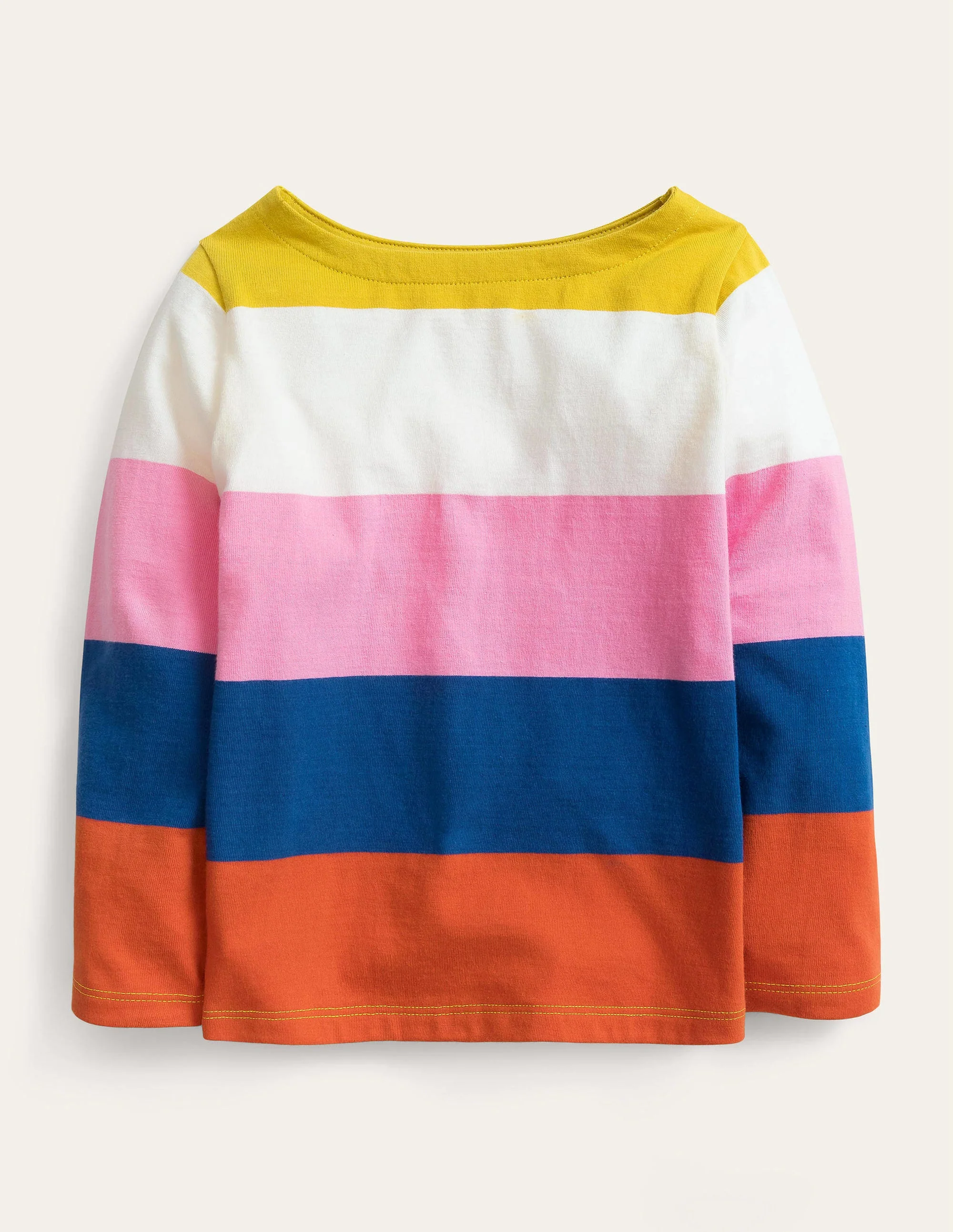Lustiges Bretonshirt-Kirschblütenrosa, Regenbogenstreifen