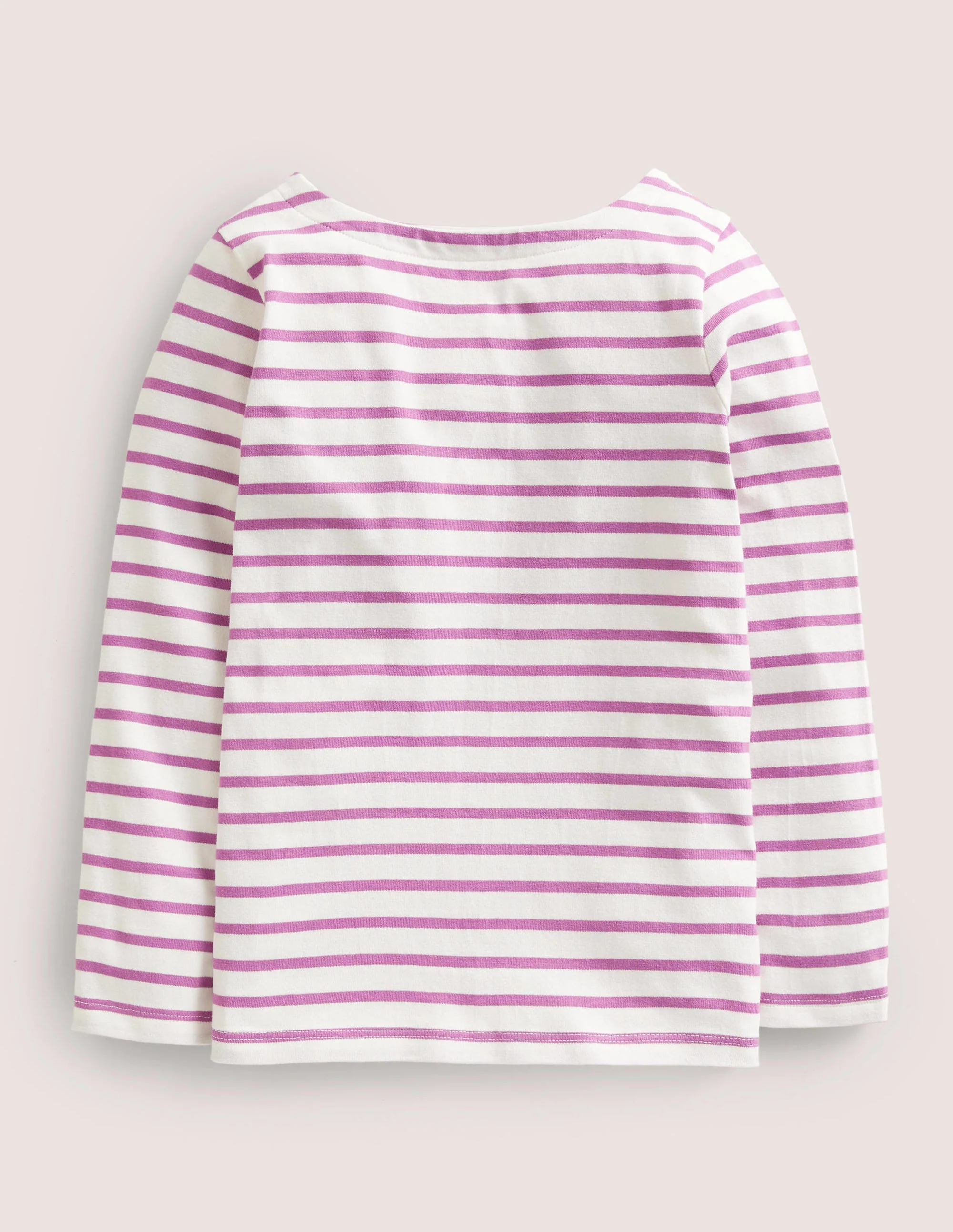 Lustiges Bretonshirt-Lila/Naturweiß