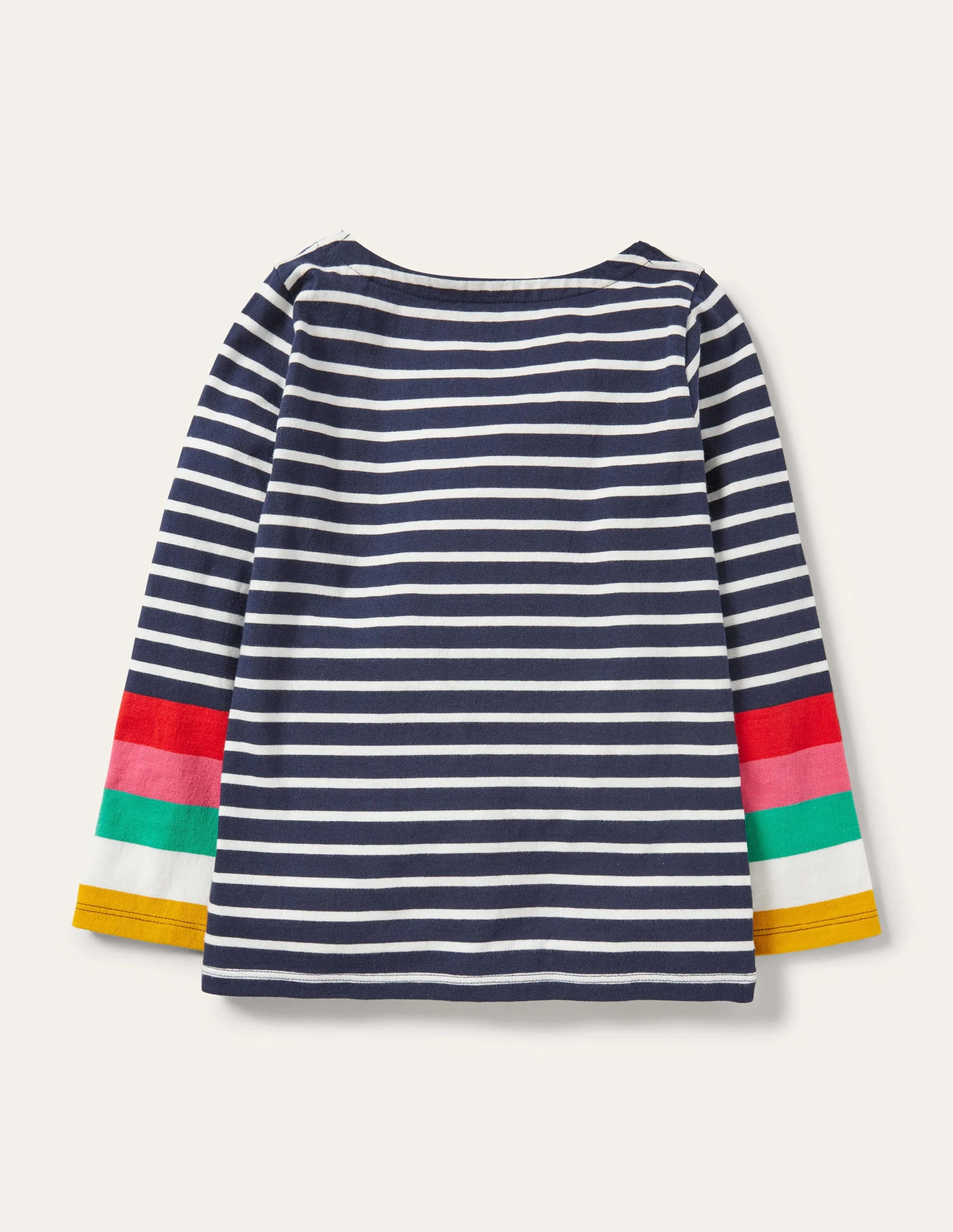 Lustiges Bretonshirt-Naturweiß/Navy, Regenbogen