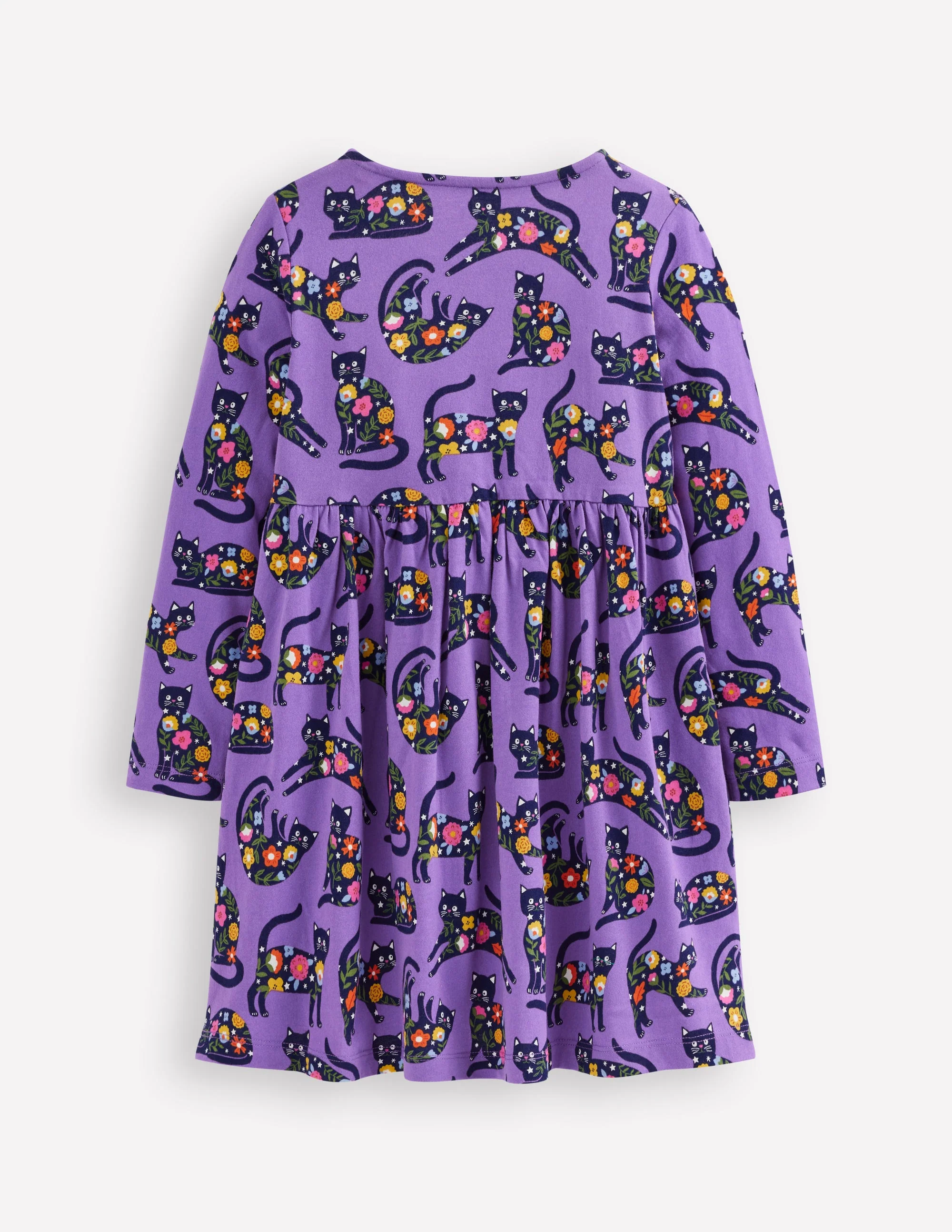 Lustiges Jerseykleid mit Herztasche-Lila Topas Gruselkatzen - Image 2