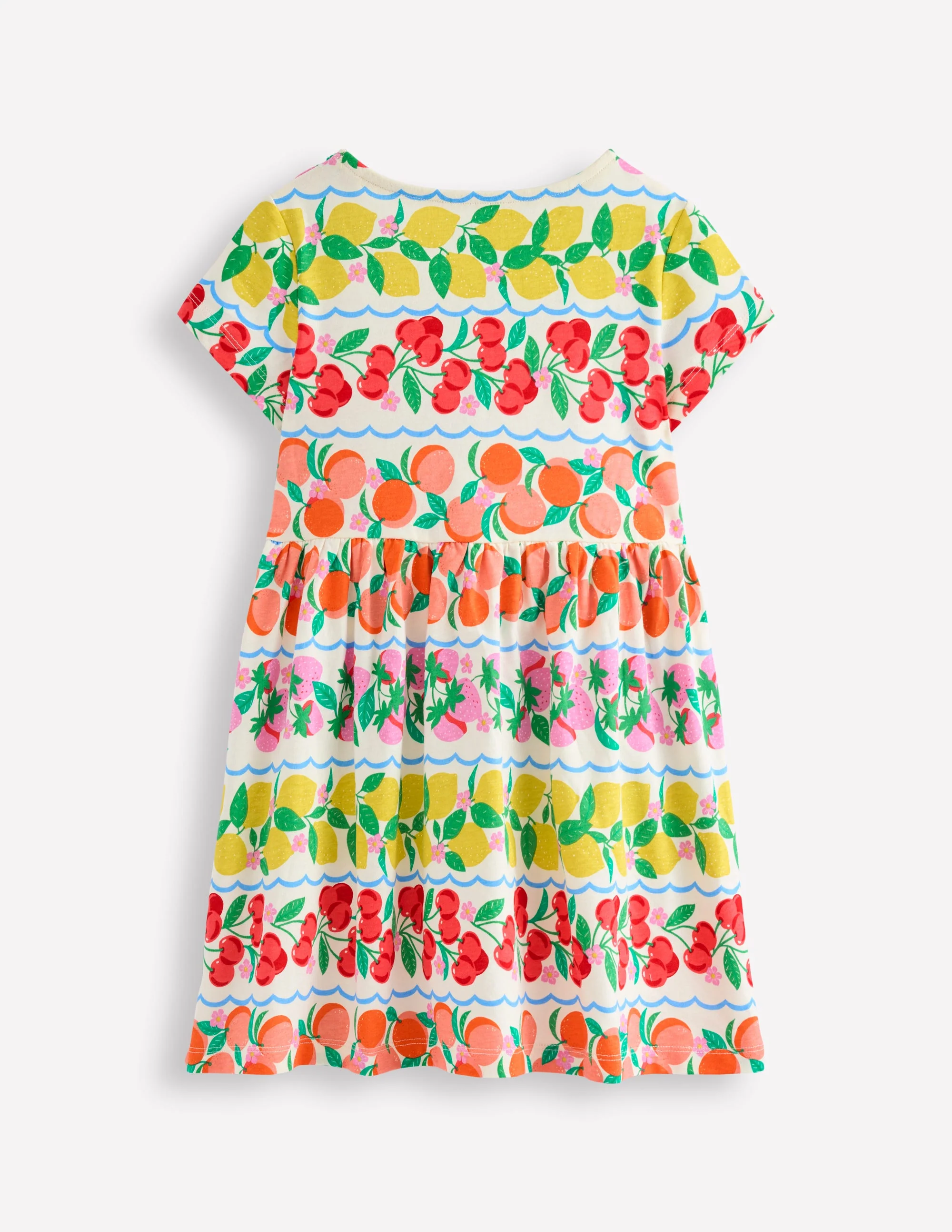Lustiges Jerseykleid mit Herztasche-Regenbogenfrucht Streifen - Image 2