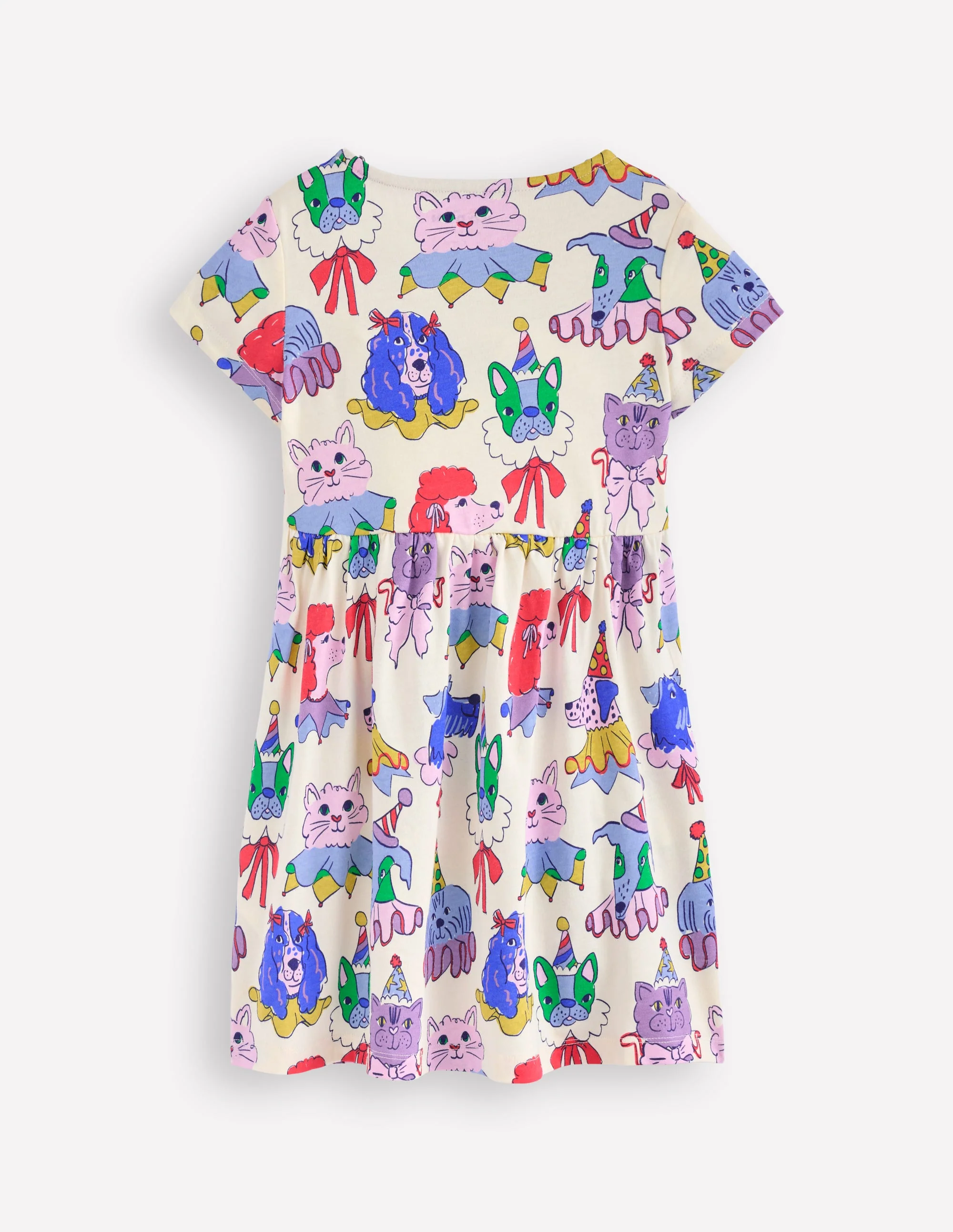 Lustiges Jerseykleid mit Herztasche-Weiches Naturweiß Haustierparade - Image 2