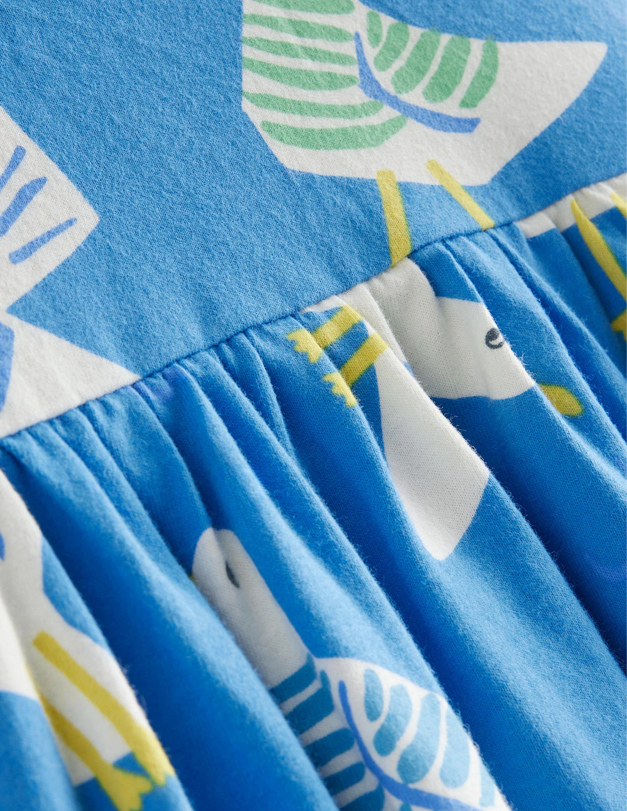 Lustiges Jerseykleid mit kurzen Ärmeln-Blau Möwen - Image 3