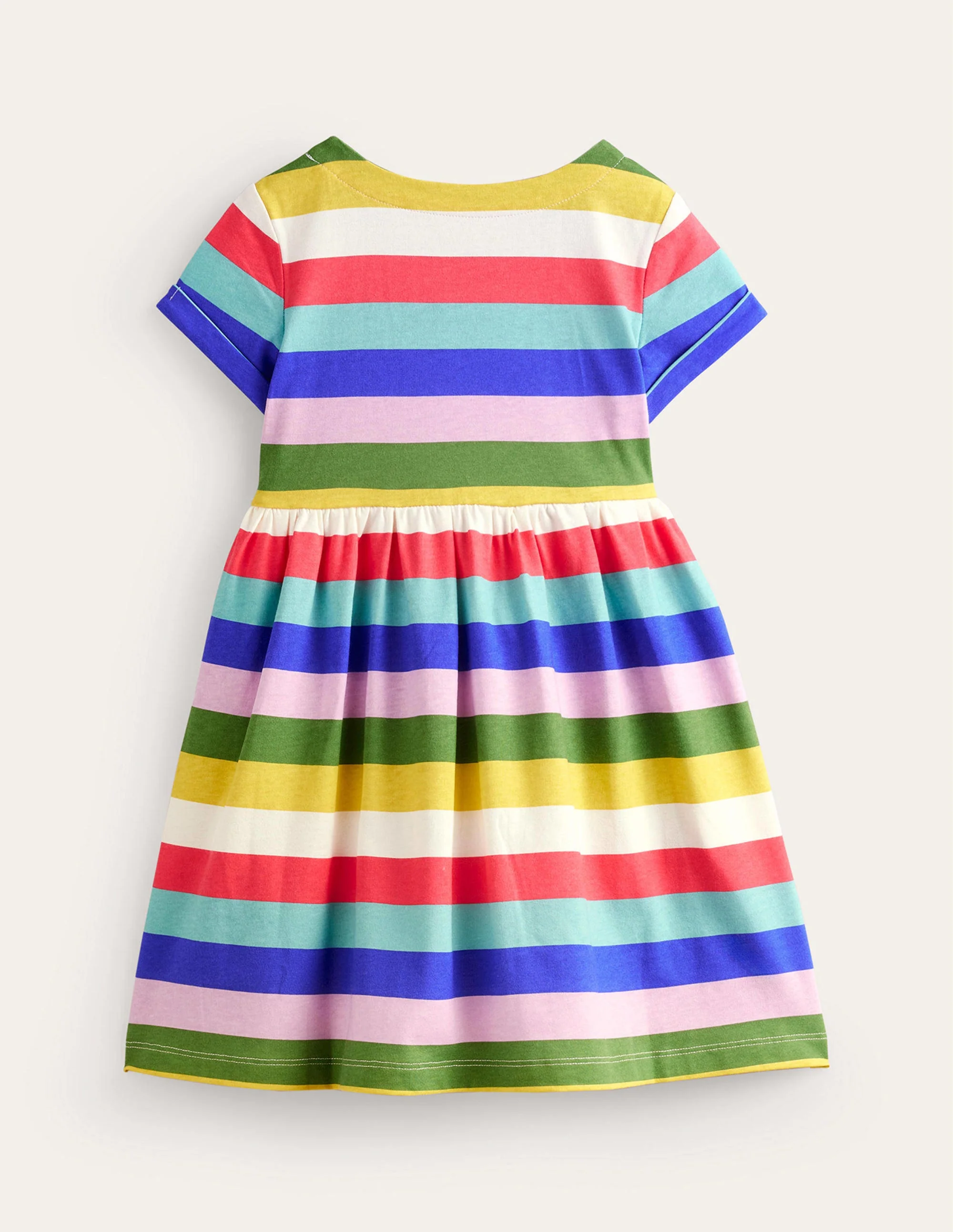 Lustiges Jerseykleid mit kurzen Ärmeln-Blitzblau/Bunt, Gestreift - Image 2
