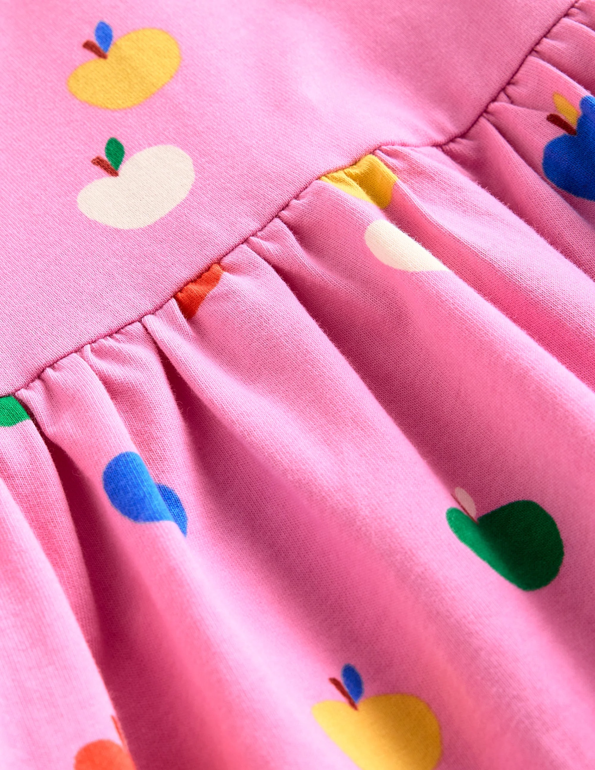 Lustiges Jerseykleid mit kurzen Ärmeln-Cosmos-Rosa Regenbogen Äpfel - Image 5