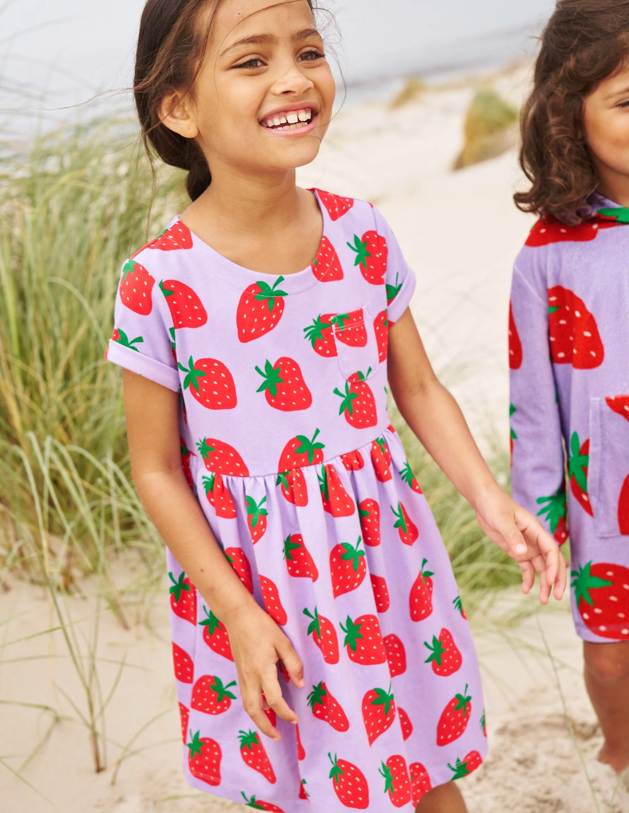 Lustiges Jerseykleid mit kurzen Ärmeln-Parmaviolett Erdbeeren - Image 4