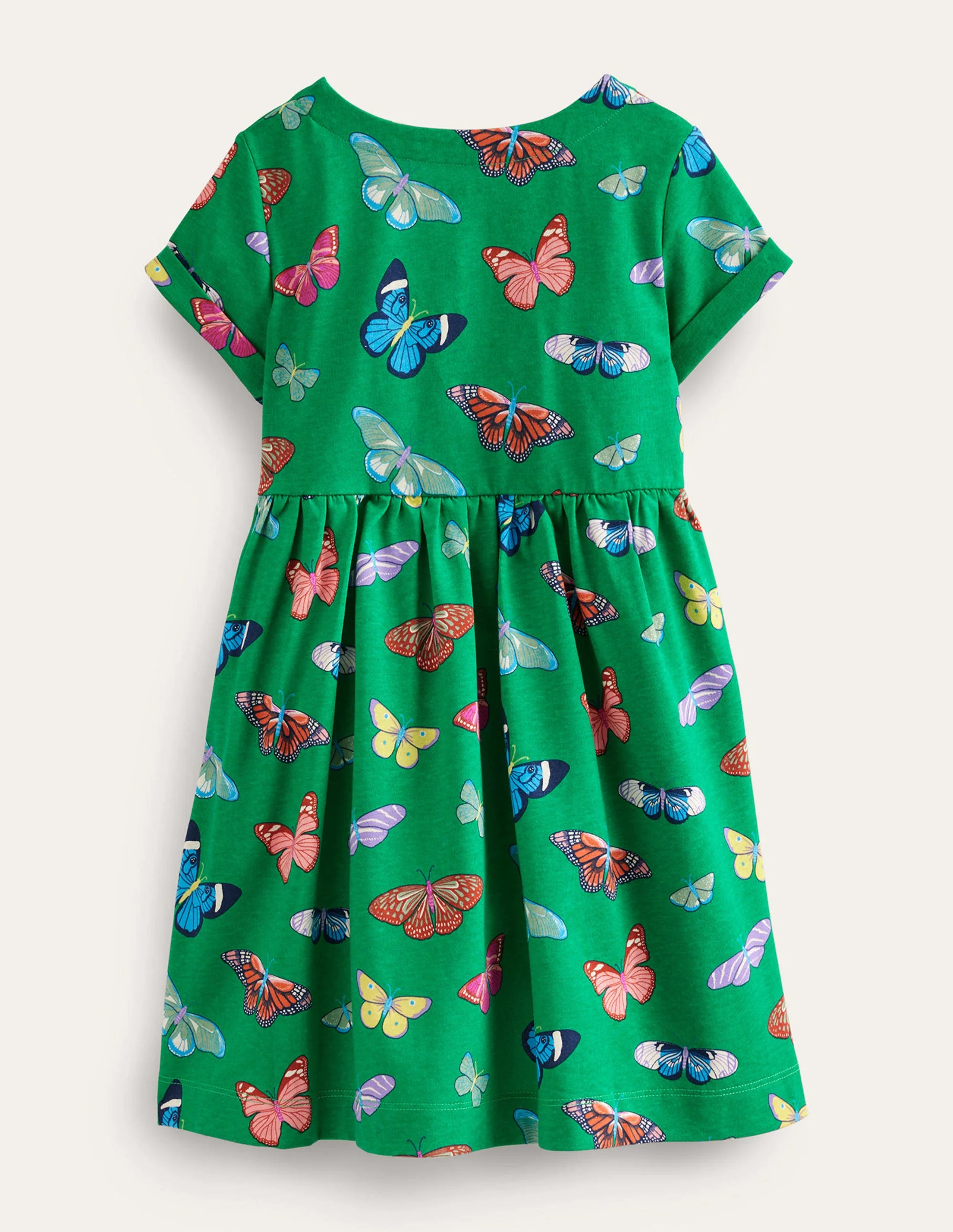 Lustiges Jerseykleid mit kurzen Ärmeln-Wiesengrün Schmetterlinge - Image 2