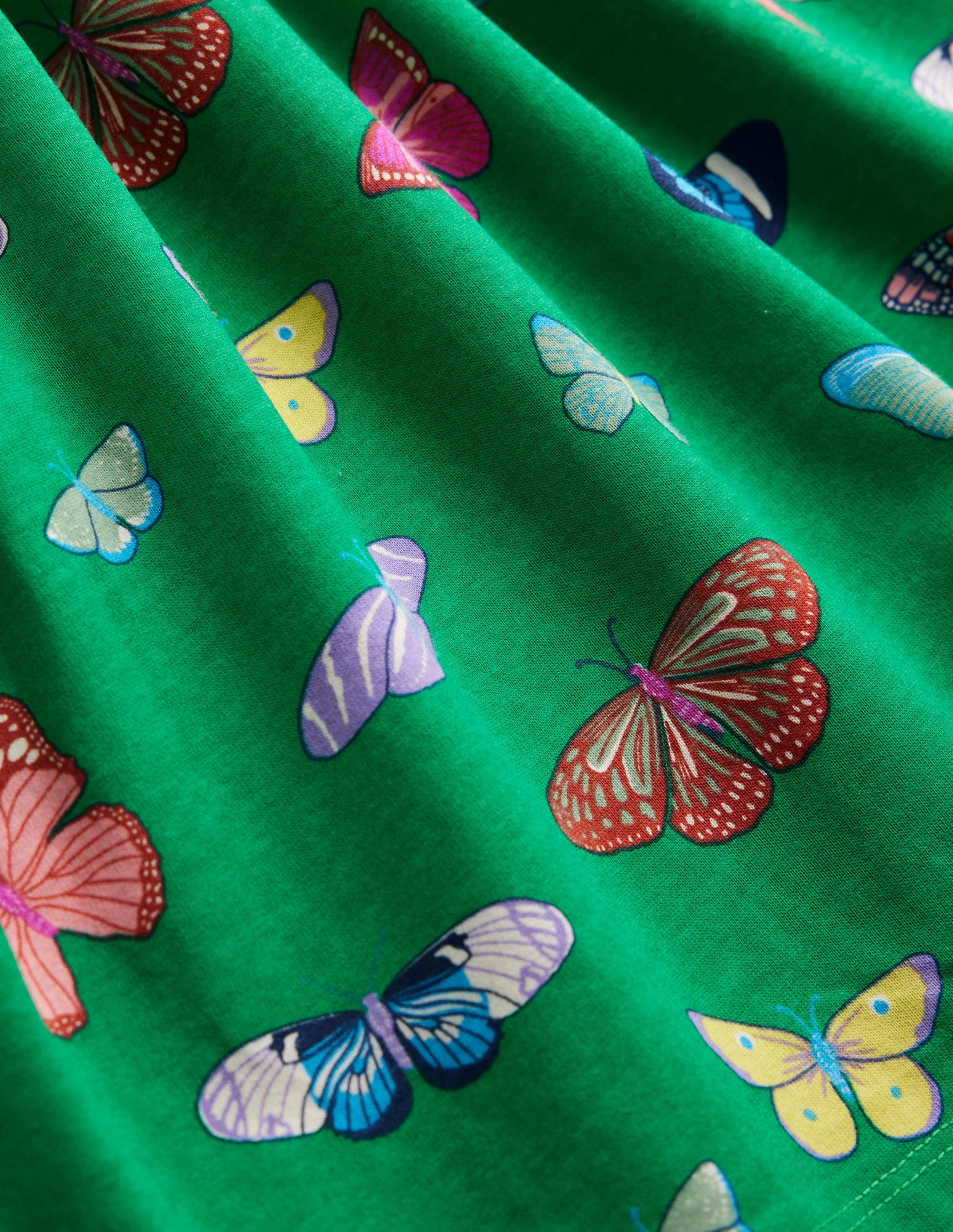 Lustiges Jerseykleid mit kurzen Ärmeln-Wiesengrün Schmetterlinge - Image 3