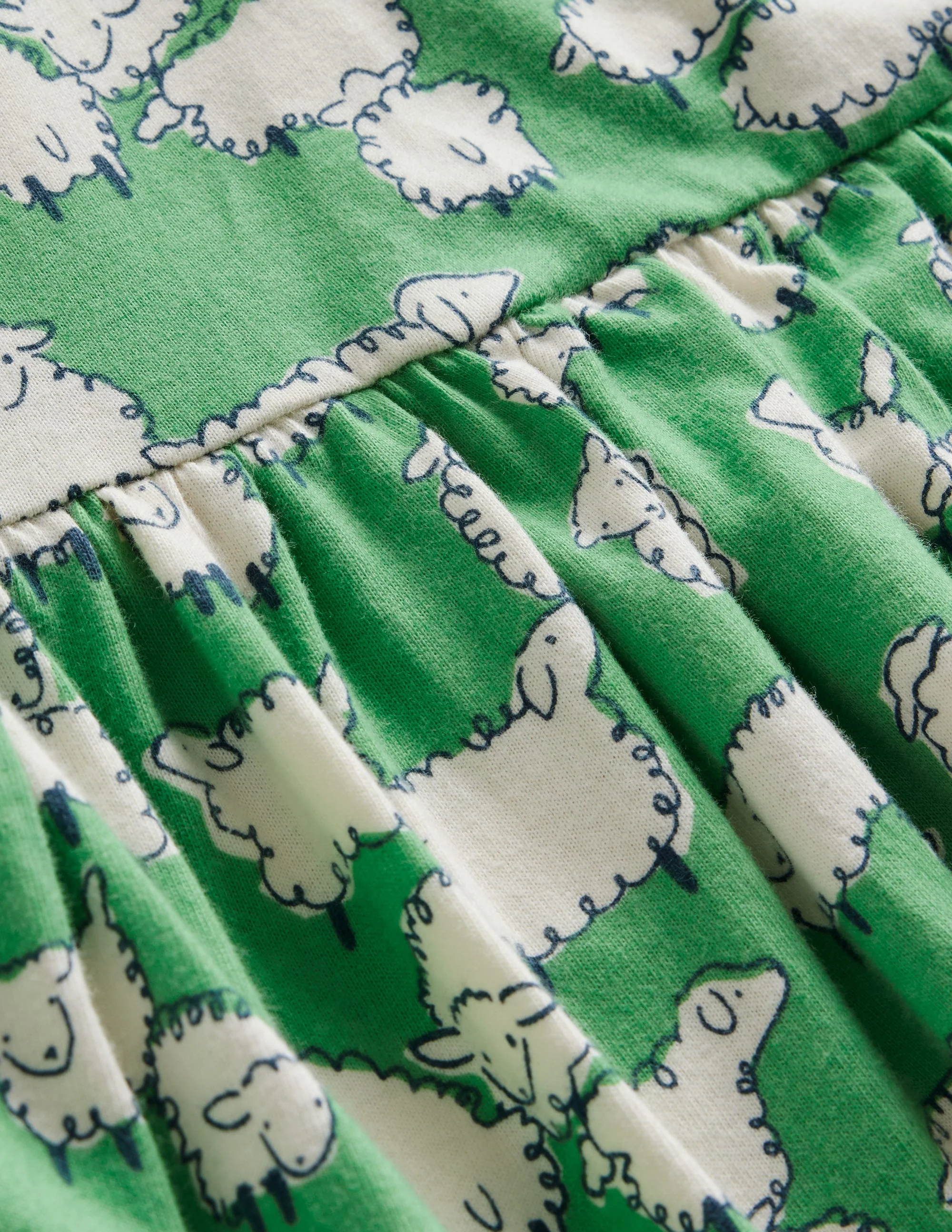 Lustiges Jerseykleid mit langen Ärmeln-Aloe-Grün Schafe - Image 3