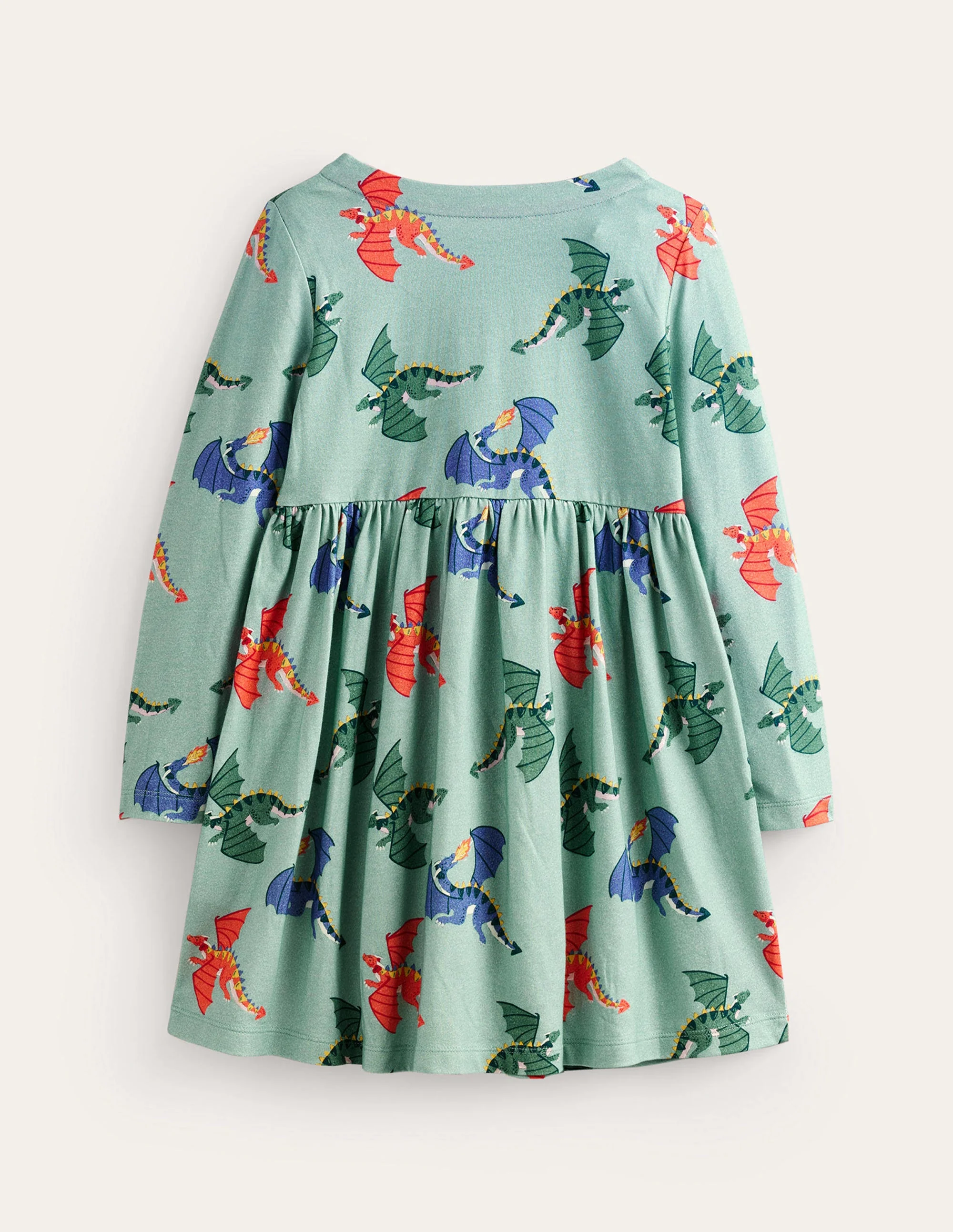 Lustiges Jerseykleid mit langen Ärmeln-Georgisch Blau Drachen - Image 2